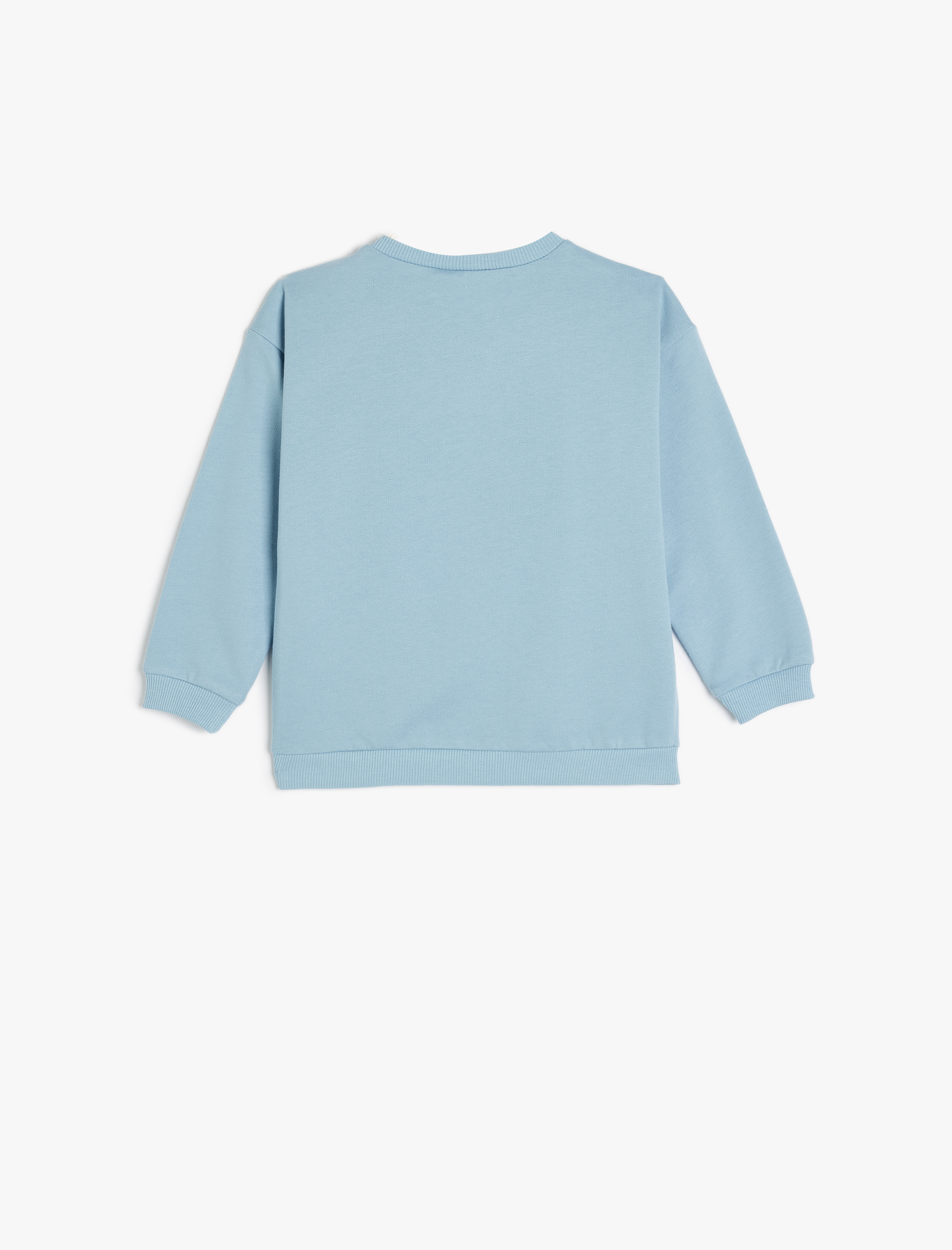 Erkek Bebek Kaplan Desenli Uzun Kollu Bisiklet Yaka Şardonlu Sweatshirt