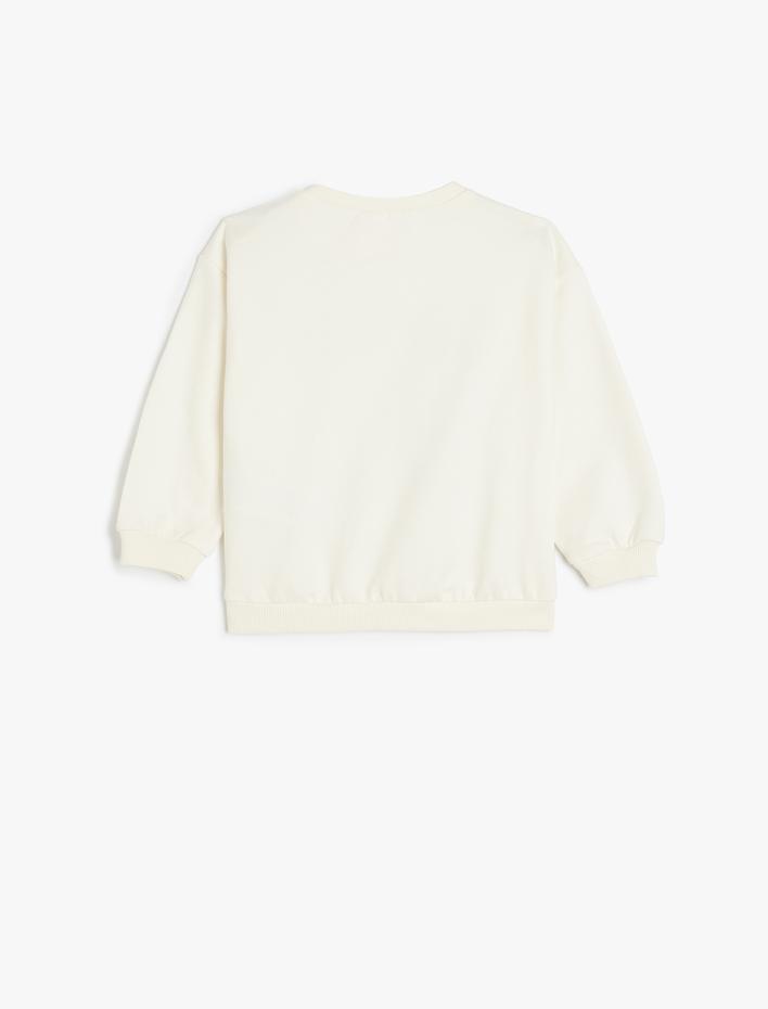 Kız Bebek New York Baskılı Pamuklu Uzun Kollu Şardonlu Sweatshirt