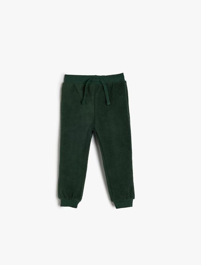 Erkek Bebek Beli Bağlamalı Basic Polar Jogger Eşofman Altı