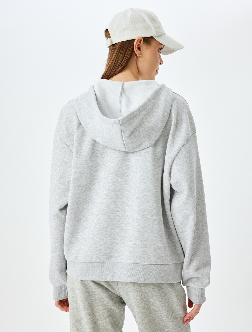   Oversize Kapüşonlu Uzun Kollu Spor Sweatshirt