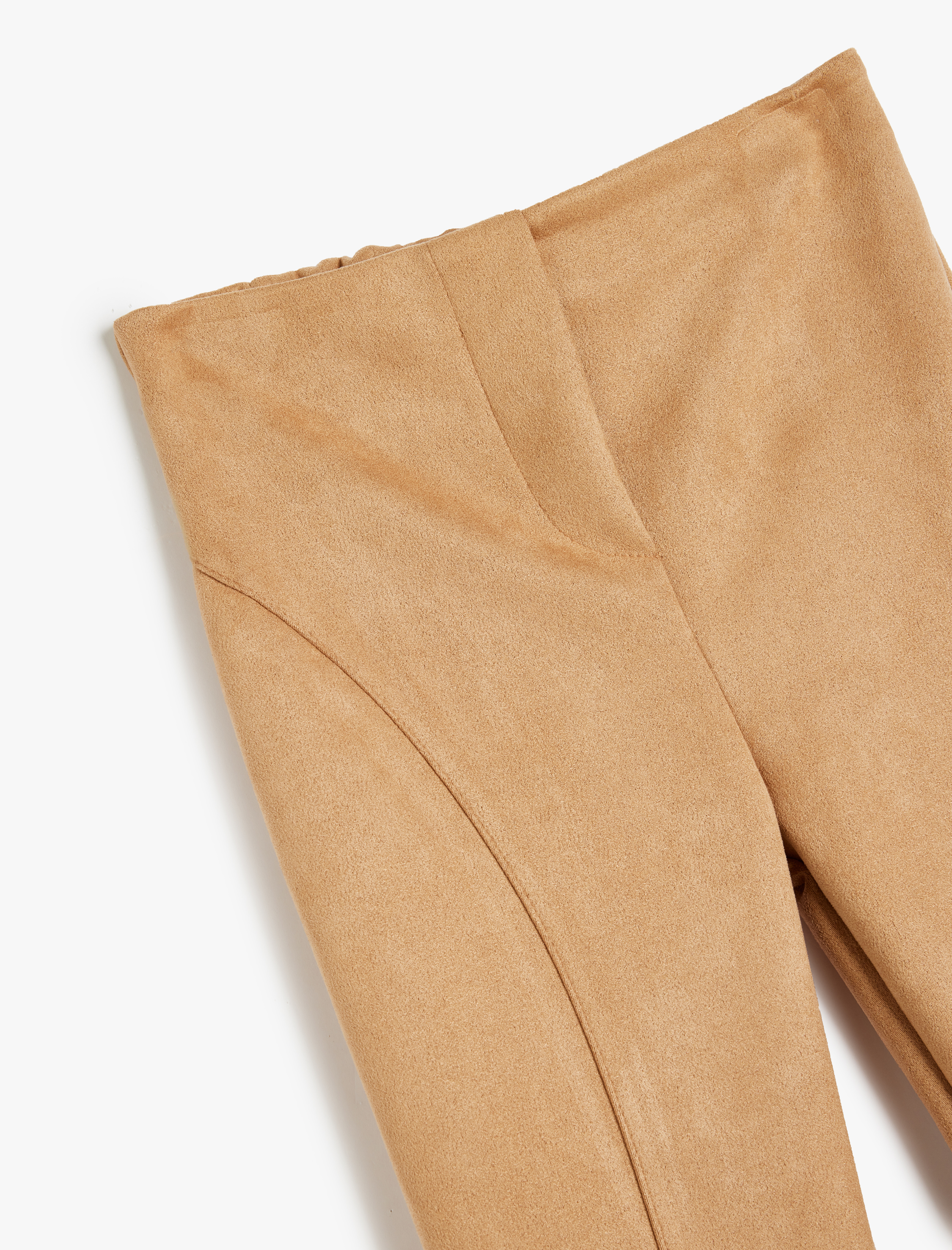  Kız Çocuk Standart Bel Slim Fit Suni Süet İspanyol Paça Pantolon