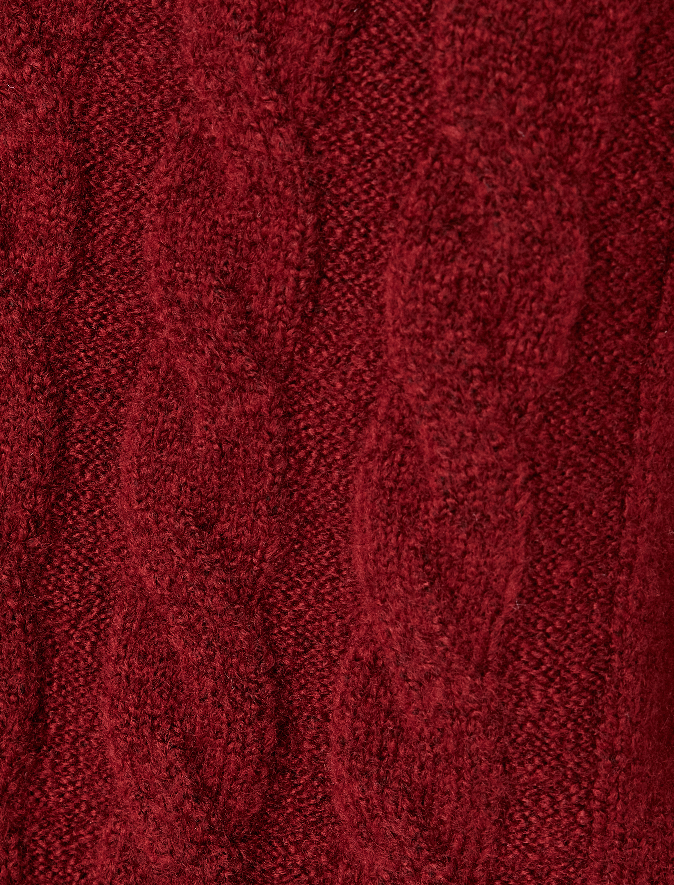   Uzun Kollu Bisiklet Yaka Çiçekli Saç Örgü Dokulu Örme Kazak