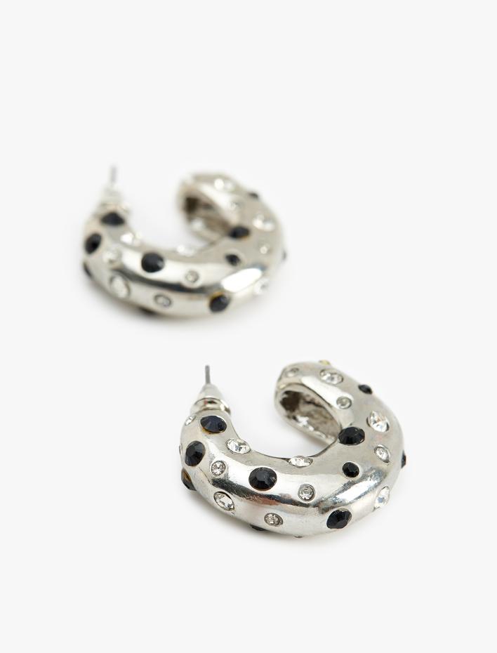 Kadın Taş Detaylı Halka Küpe - Koton X Sibil Çetinkaya