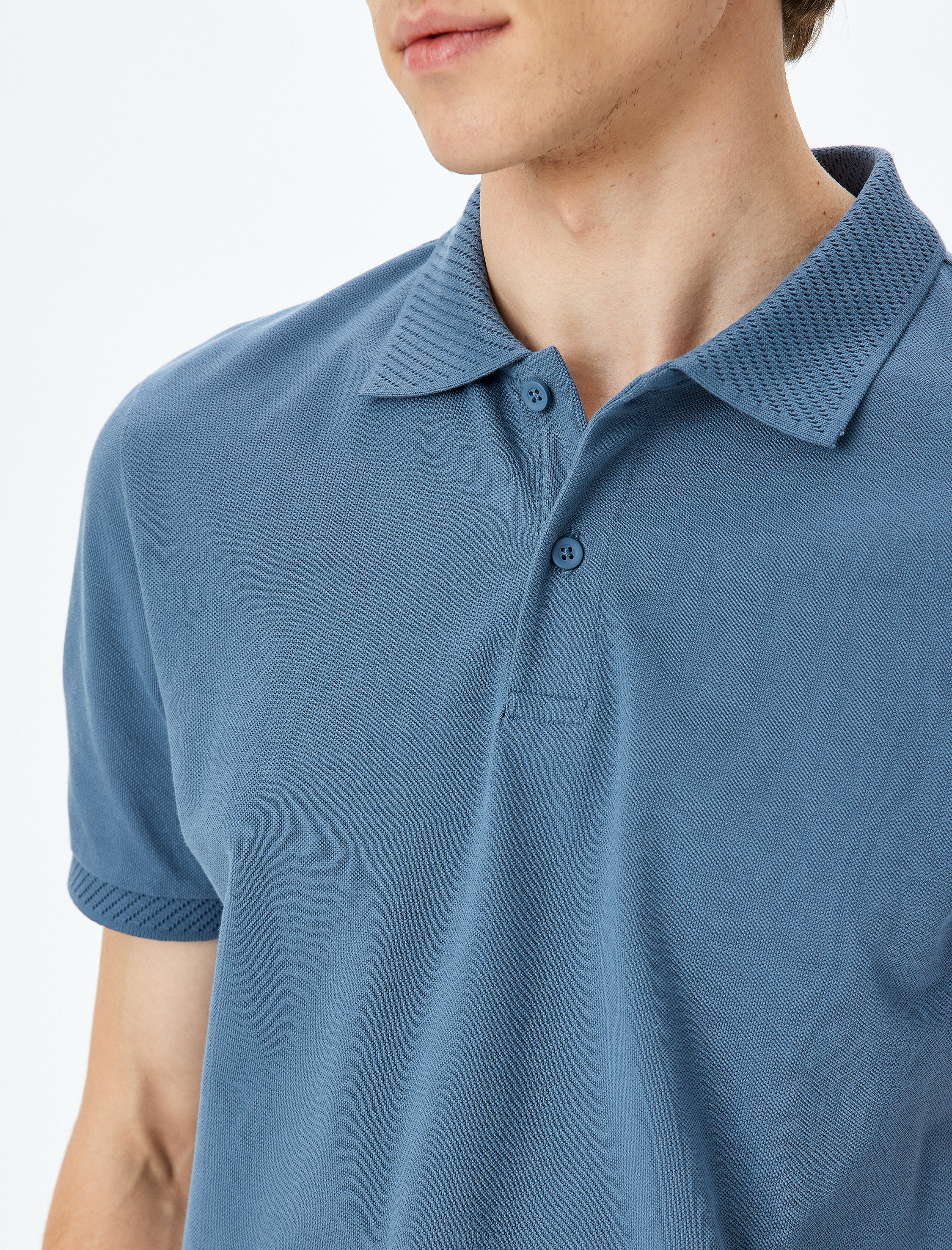   Slim Fit Kısa Kollu Pike Kumaş Pamuklu Polo Yaka Tişört