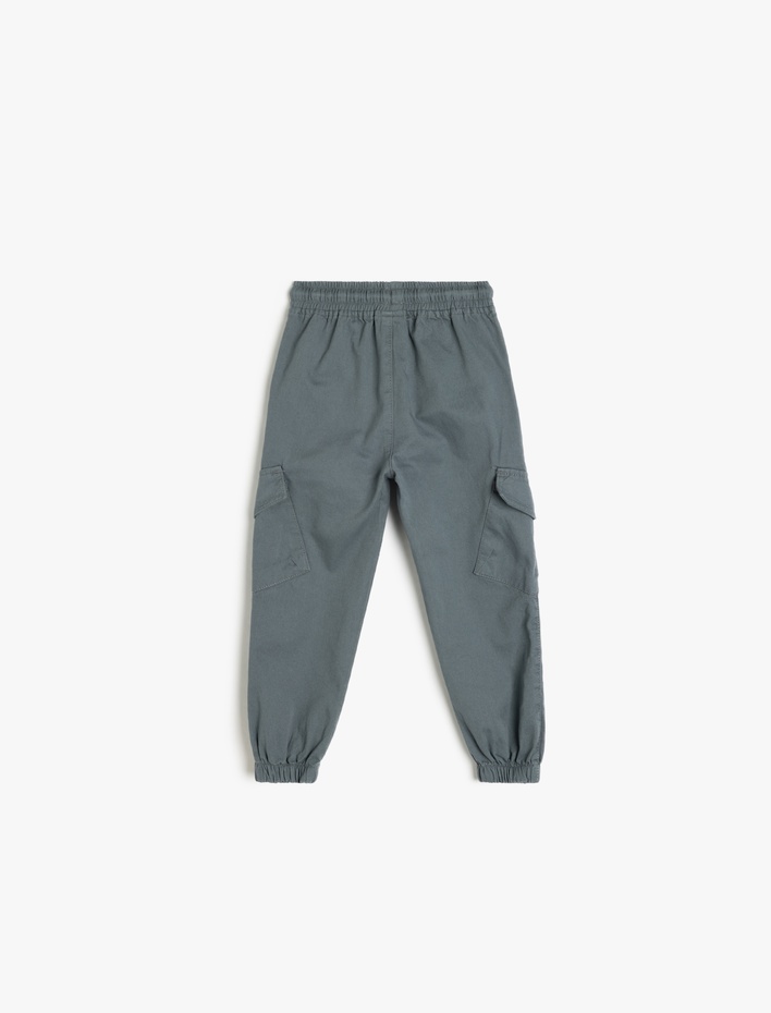 Erkek Bebek Jogger Kargo Pantolon Beli Bağlamalı Cepli Pamuklu