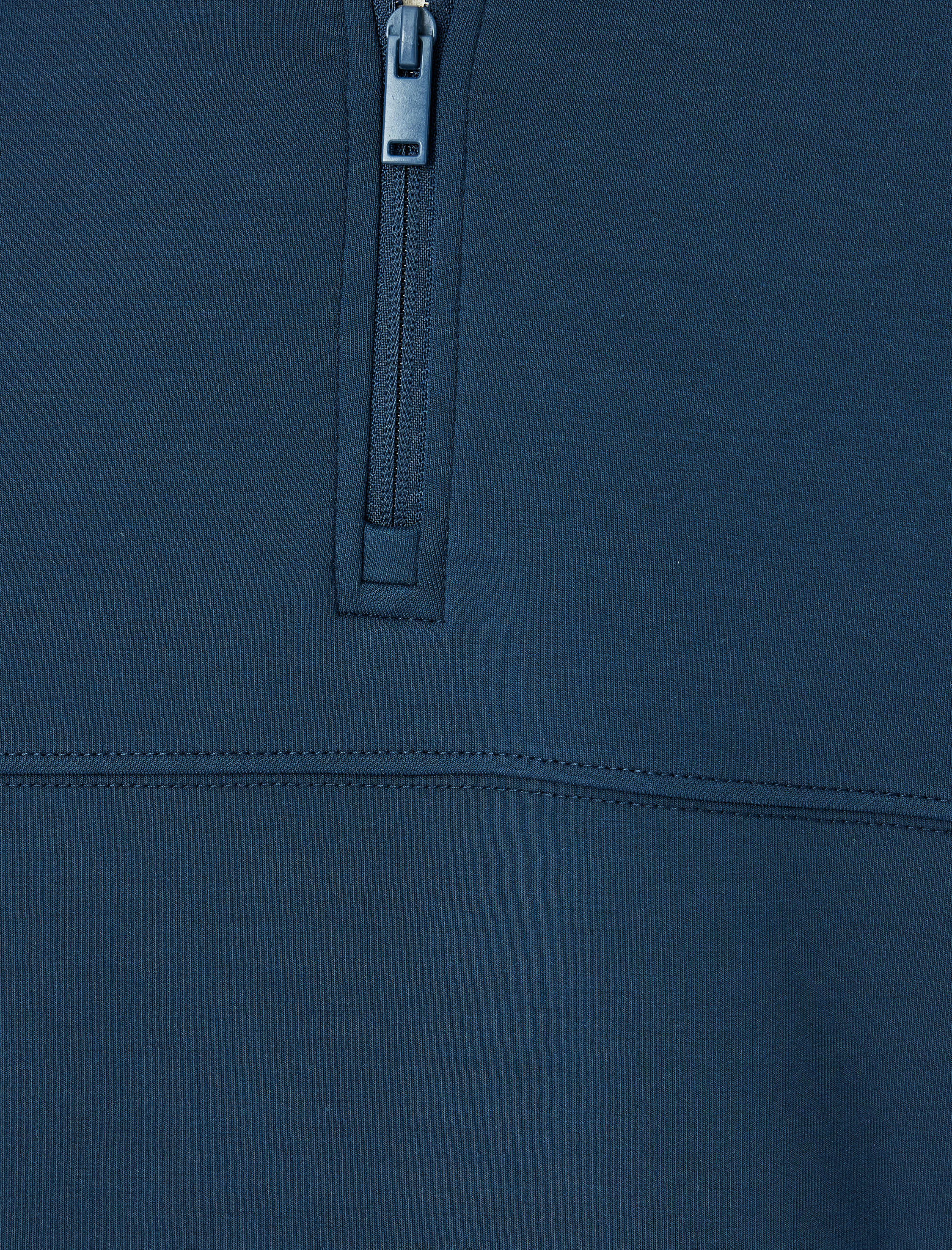   Dikiş Detaylı Pamuk Karışımlı Basic Yarım Fermuarlı Sweatshirt