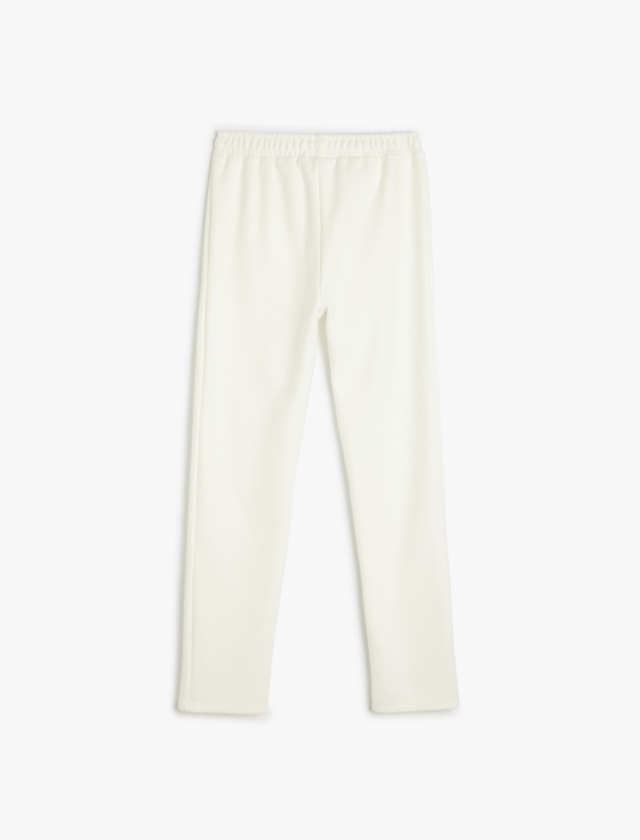 Kız Çocuk Beli Lastikli Dikiş Detaylı Basic Pantolon