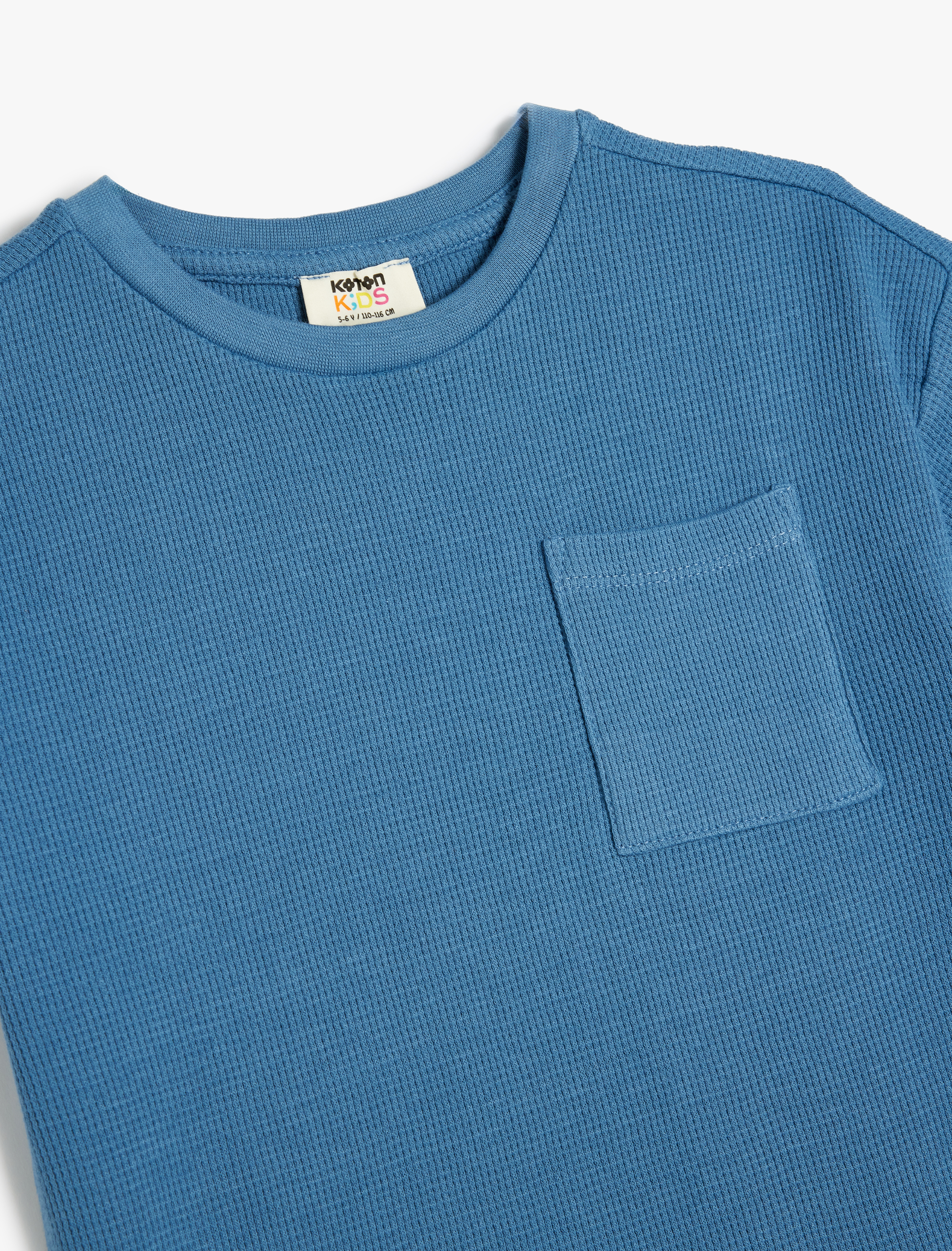  Erkek Çocuk Oversize Basic Tişört Kısa Kollu Bisiklet Yaka Dokulu Cep Detaylı Pamuklu