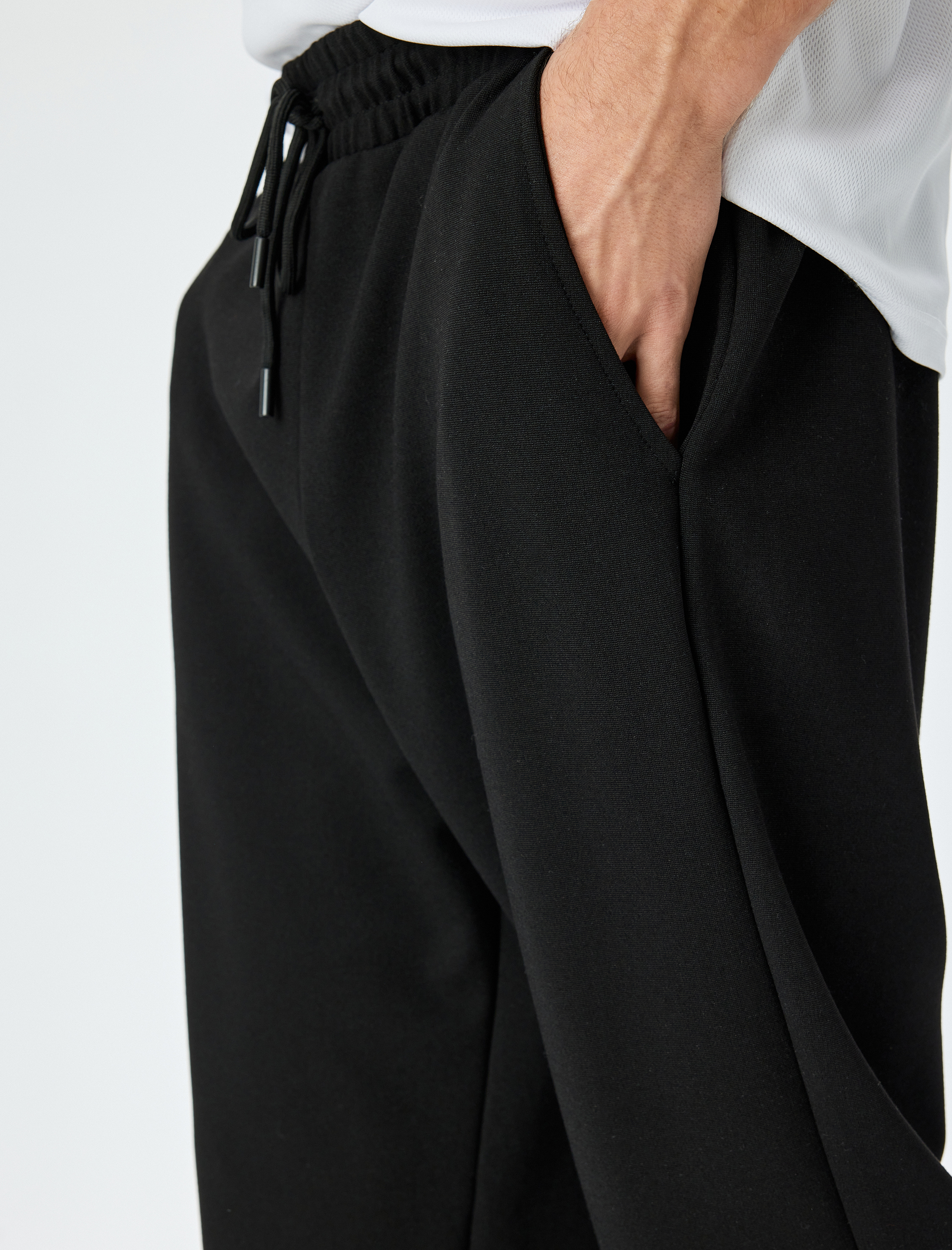   Lastikli Paça Oversize Şardonlu Beli Bağcıklı Jogger Spor Eşofman Altı