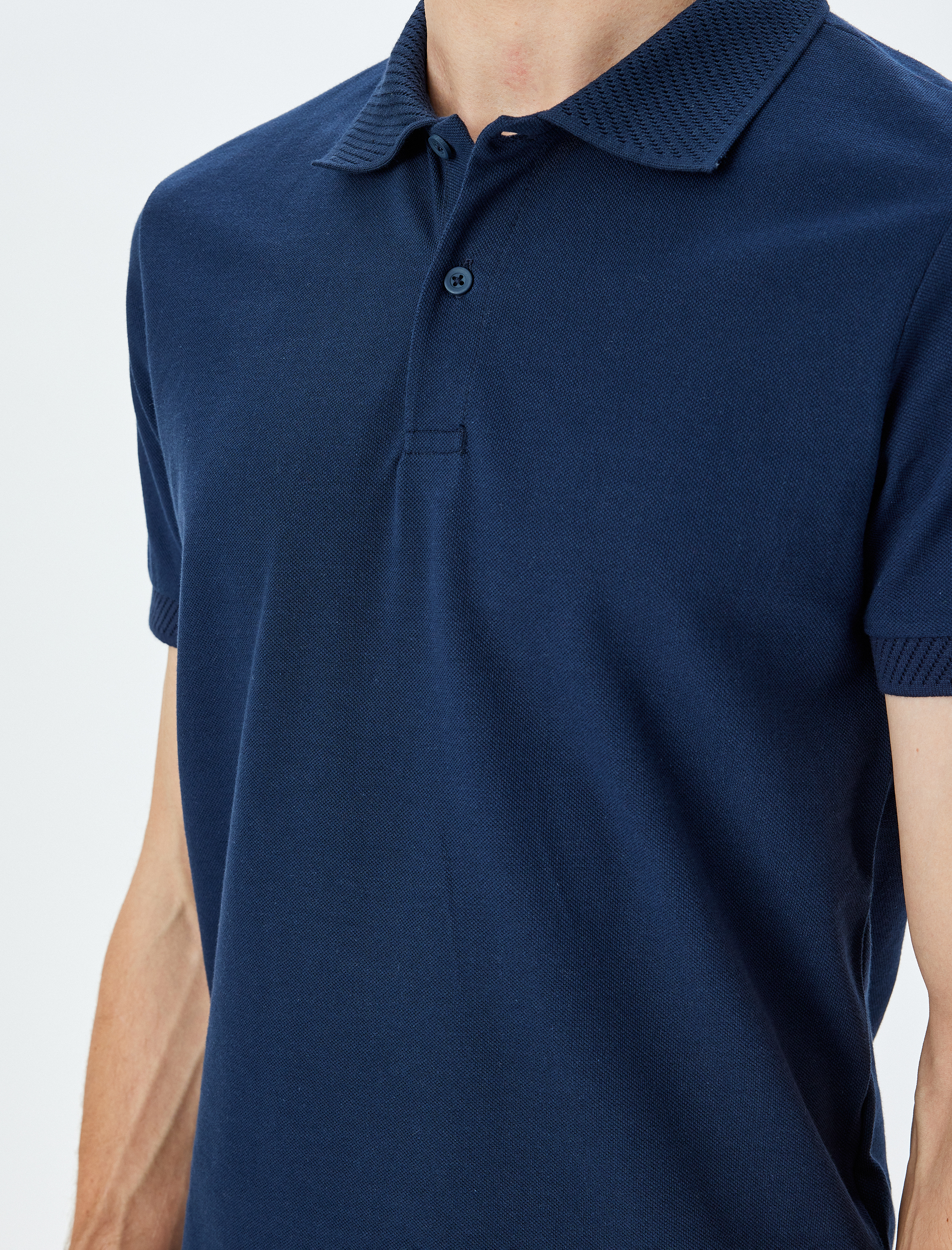   Slim Fit Kısa Kollu Pike Kumaş Pamuklu Polo Yaka Tişört