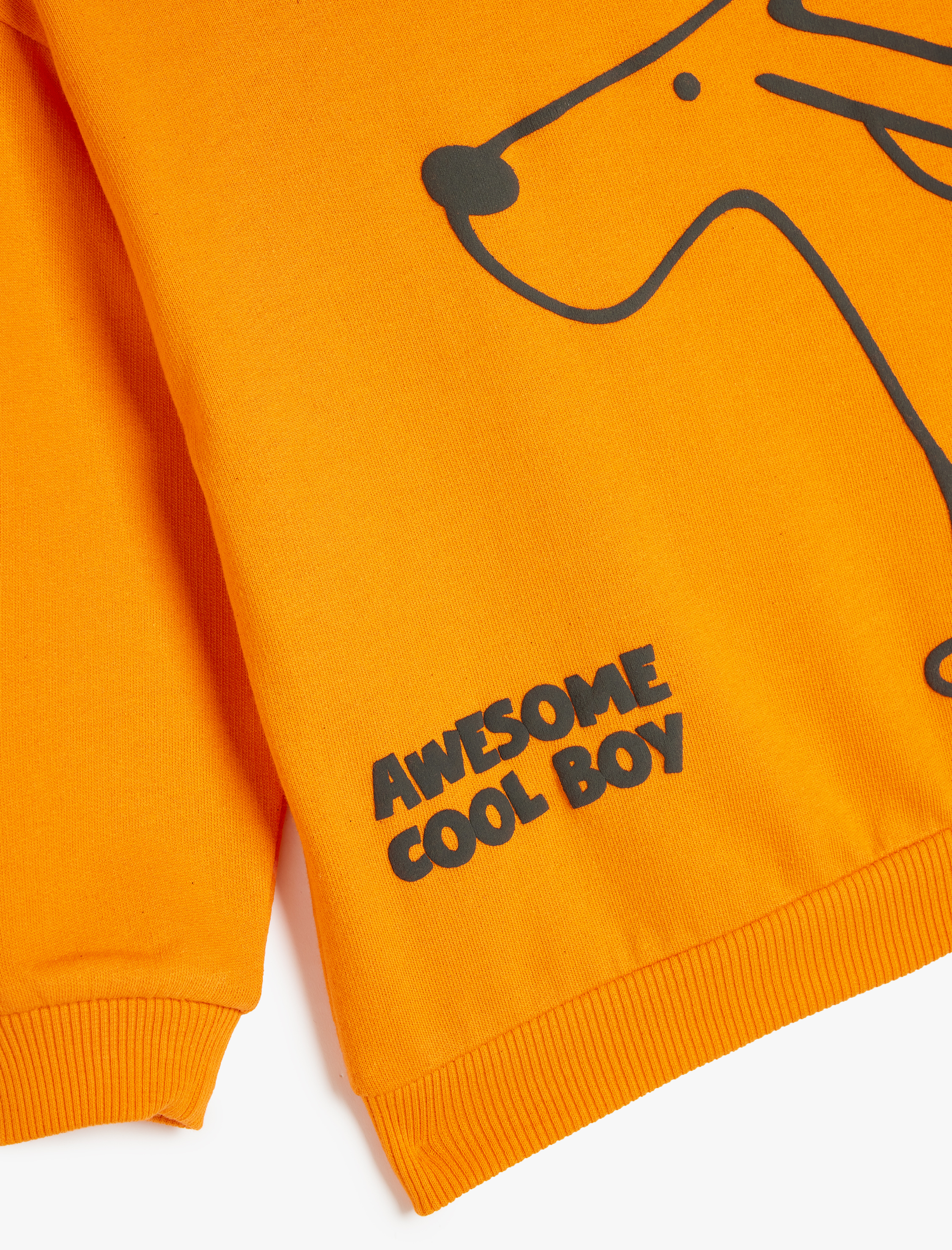  Erkek Bebek Baskılı Uzun Kollu Pamuklu Şardonlu Sweatshirt