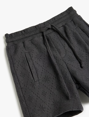 Beli Bağlamalı Cepli Pamuklu Basic Şort_2