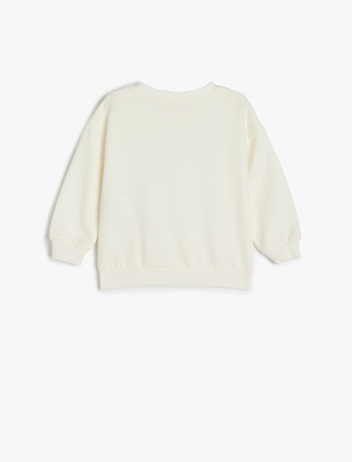 Erkek Bebek Baskılı Uzun Kollu Bisiklet Yaka Pamuklu Sweatshirt