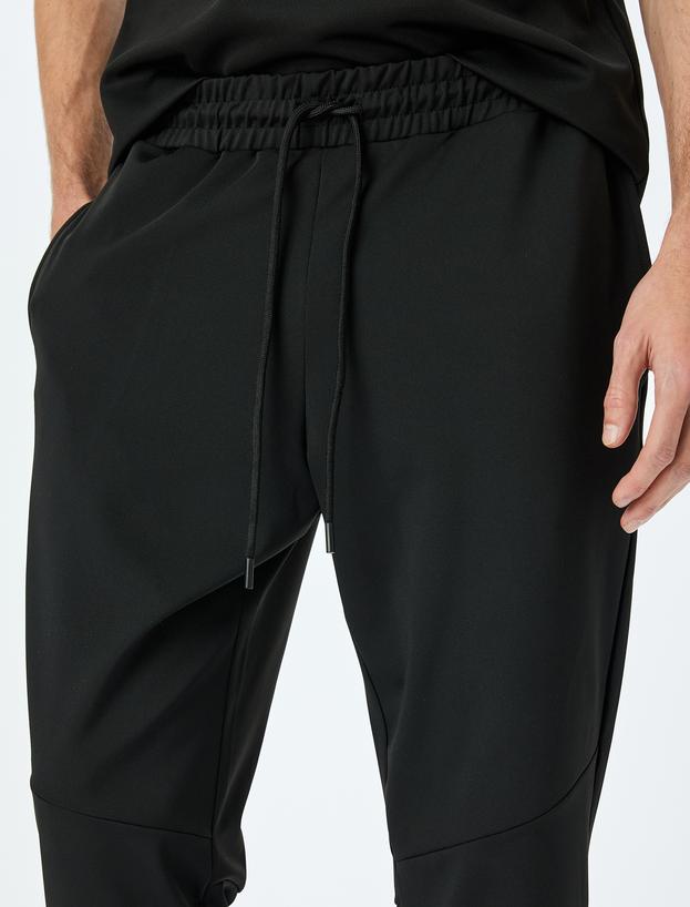 Dikiş Detaylı Beli Bağcıklı Jogger Spor Eşofman Altı_4