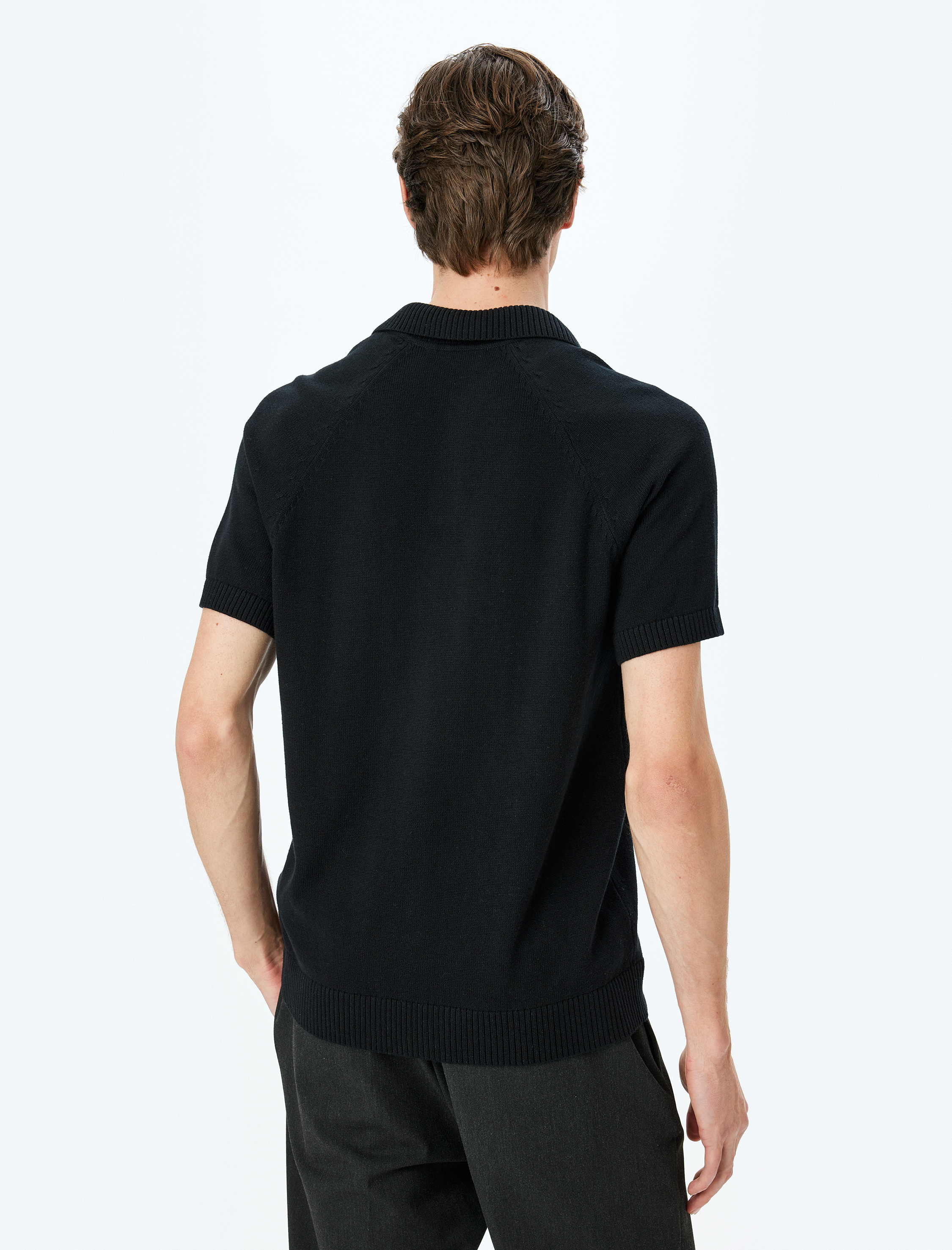   Pamuklu Düğmeli Polo Yaka Kısa Kollu Triko Tişört