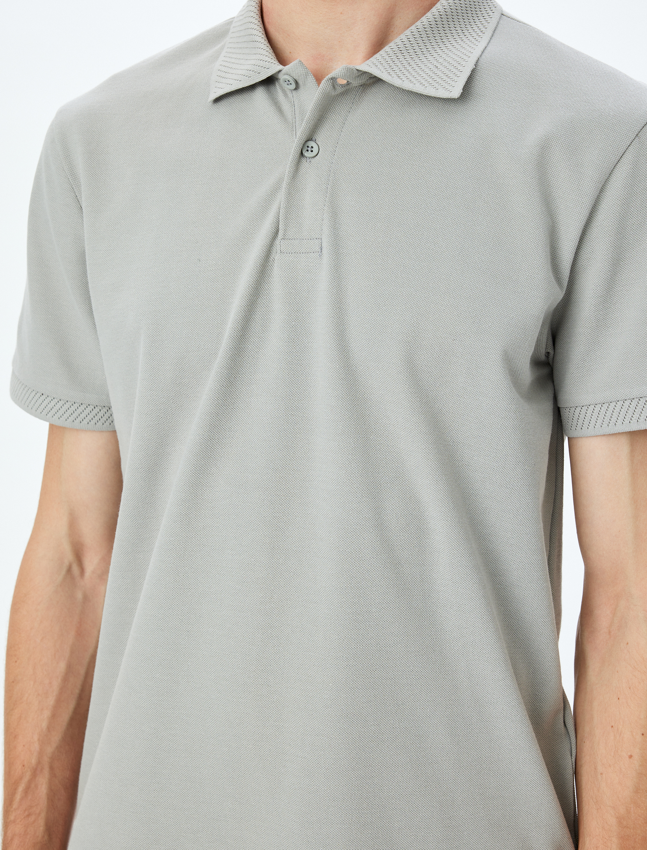   Slim Fit Kısa Kollu Pike Kumaş Pamuklu Polo Yaka Tişört