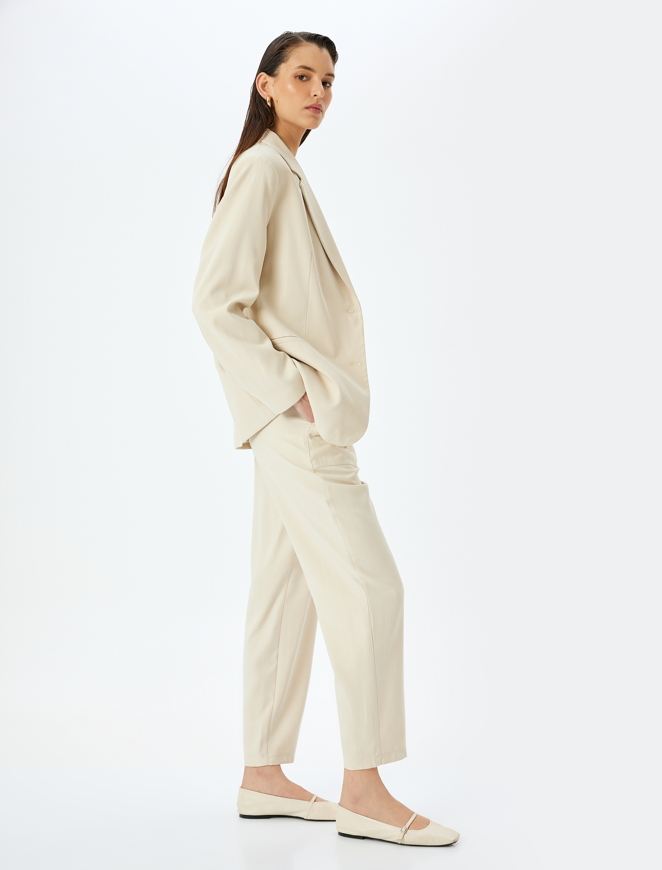 Beli Lastikli Cepli Viskon Pantolon