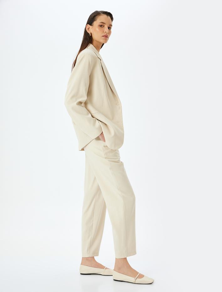  Beli Lastikli Cepli Viskon Pantolon