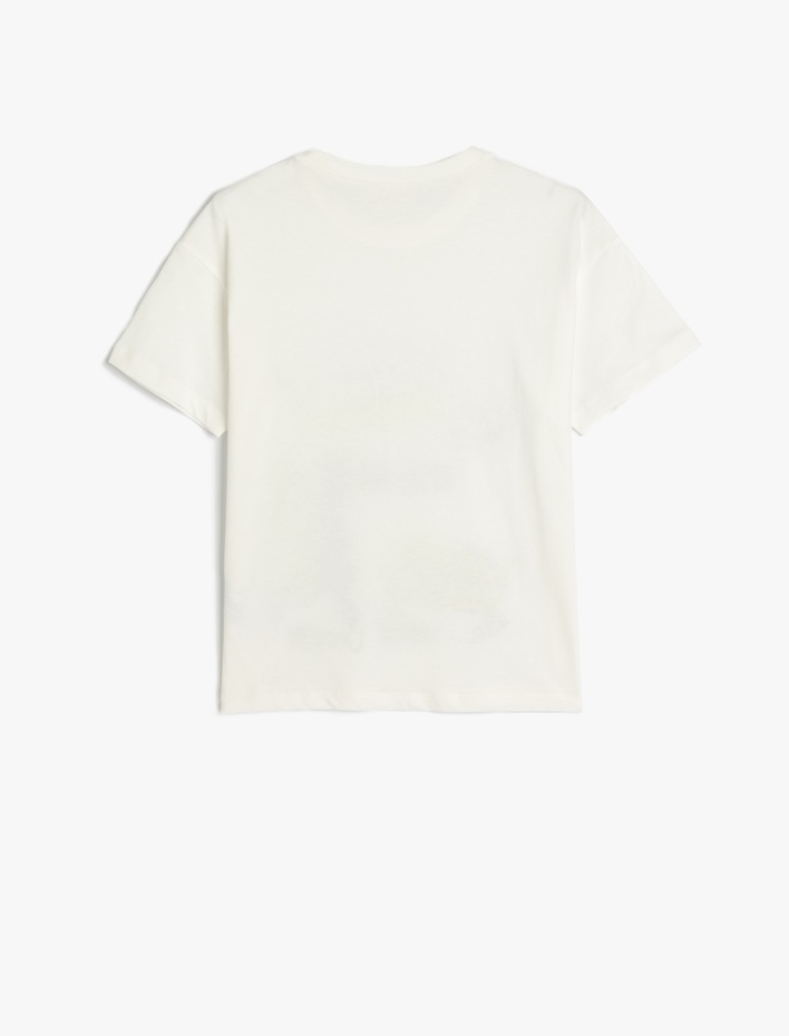 Erkek Çocuk Grafiti Baskılı Kısa Kollu Bisiklet Yaka Oversize Tişört