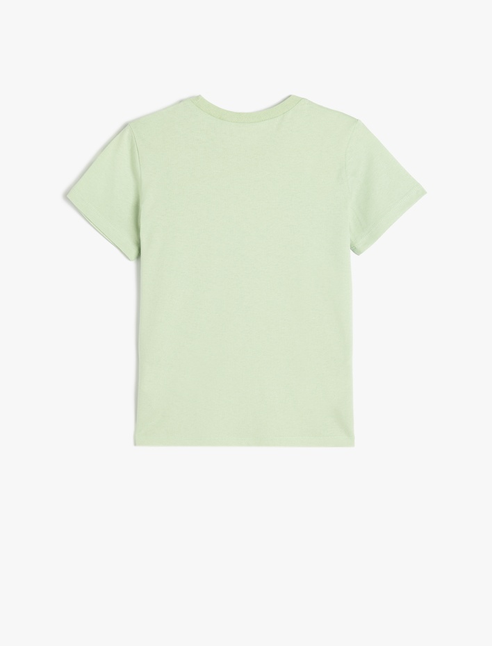 Erkek Çocuk Bisiklet Yaka Sörf Baskılı Pamuklu Tişört