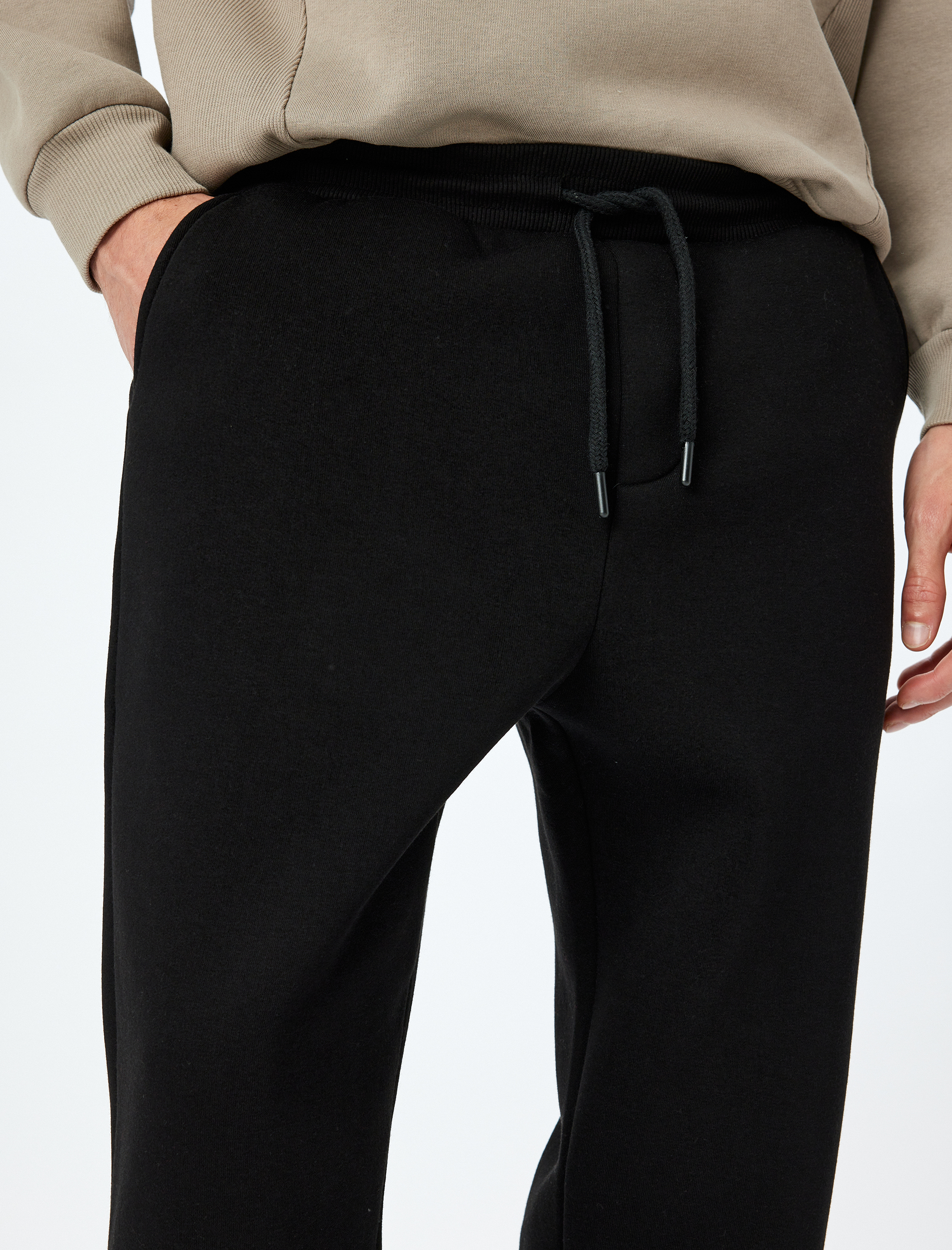   Regular Fit Cepli Şardonlu Pamuk Karışımlı Beli Bağcıklı Kışlık Eşofman Altı