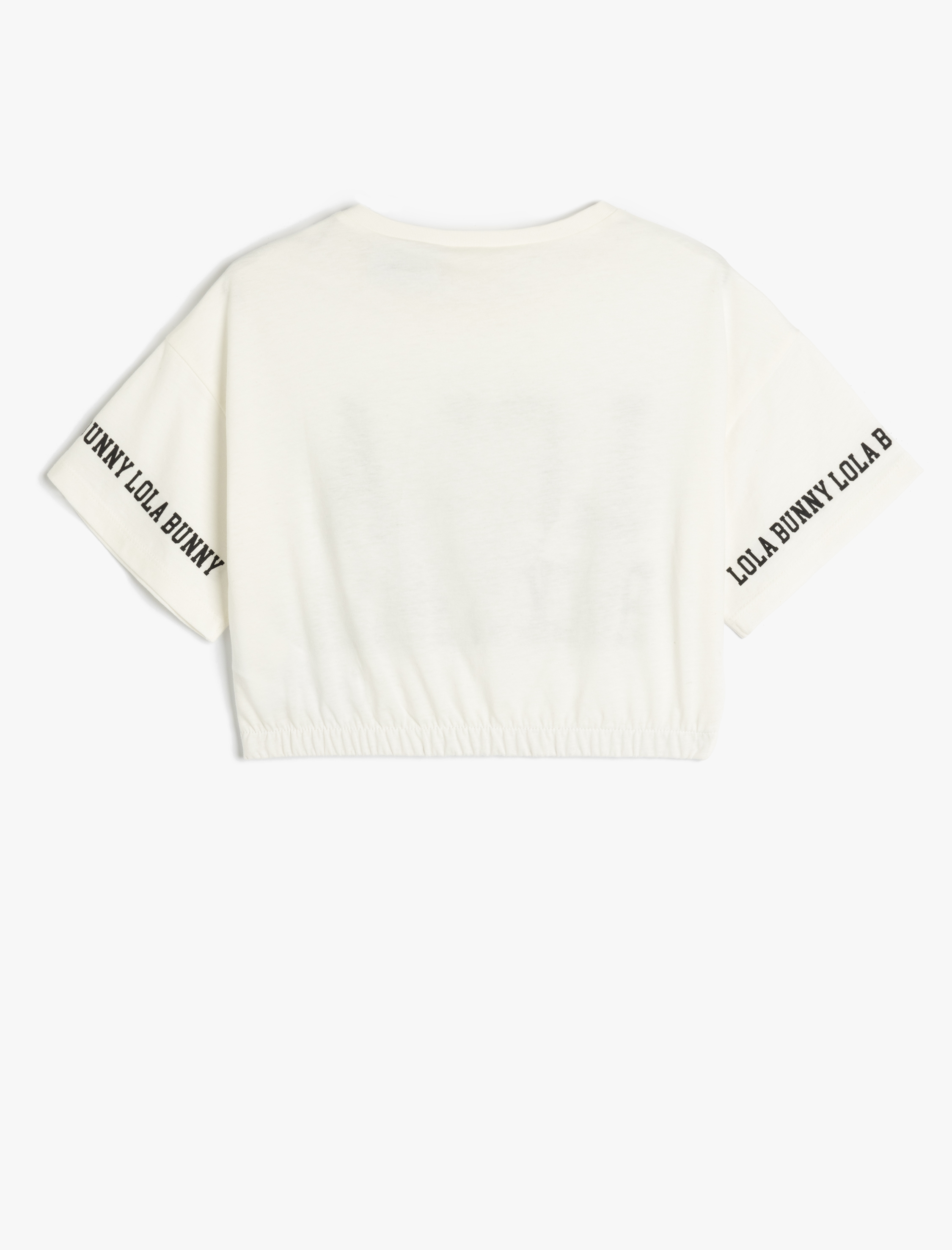  Kız Çocuk Lola Bunny Lisanslı Kısa Kollu Pamuklu Crop Tişört