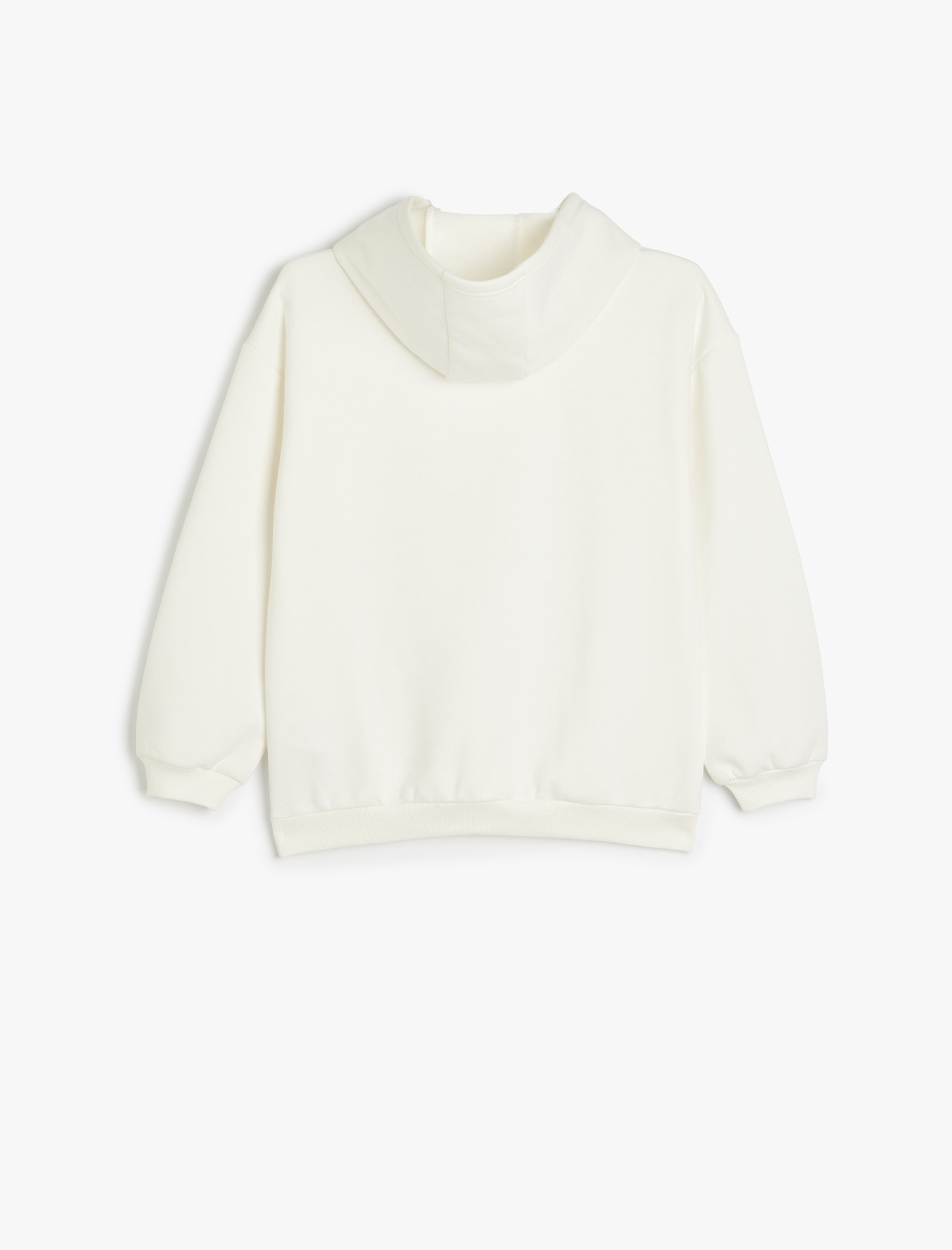  Kız Çocuk Yılbaşı Temalı Simli Baskılı Uzun Kollu Şardonlu Kapşonlu Sweat