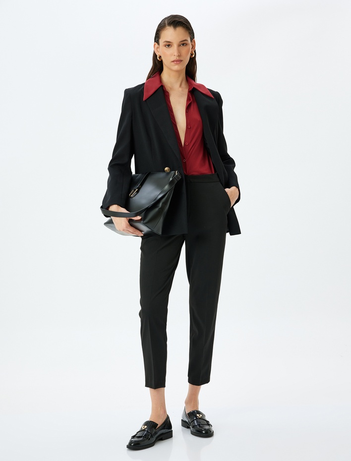  Cepli Slim Fit Klasik Kumaş Pantolon