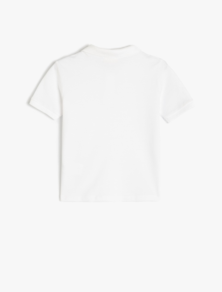 Erkek Çocuk Polo Tişört Kısa Kollu Dokulu Pamuklu