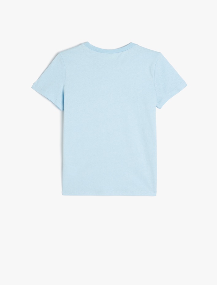 Erkek Çocuk Palmiye Baskılı Pamuklu Kısa Kollu Tişört