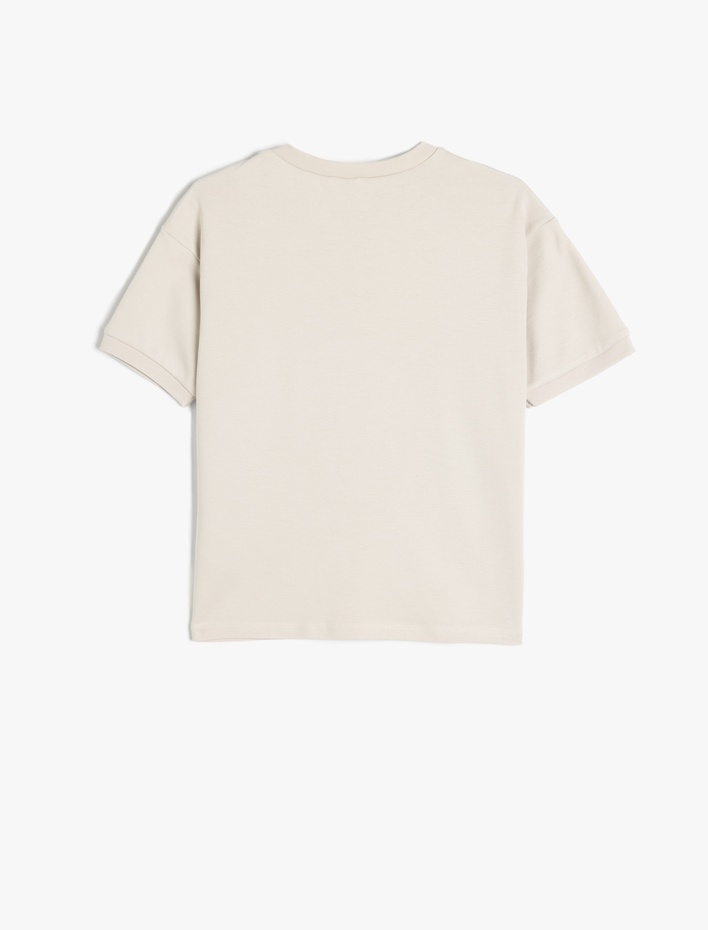 Erkek Çocuk Oversize Basic Tişört Kısa Kollu Bisiklet Yaka Pamuklu