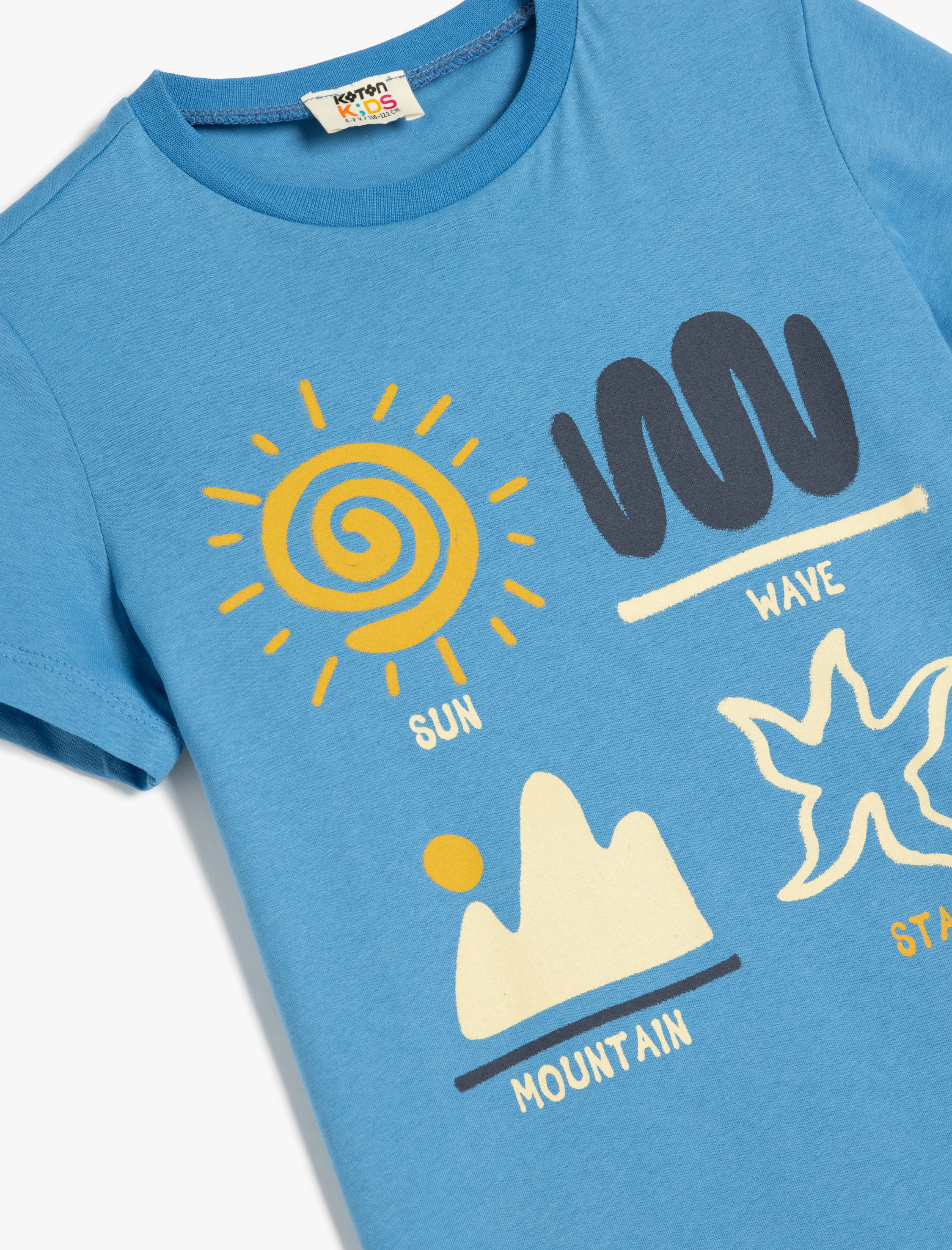  Erkek Çocuk Baskılı Bisiklet Yaka Pamuklu Kısa Kollu Tişört