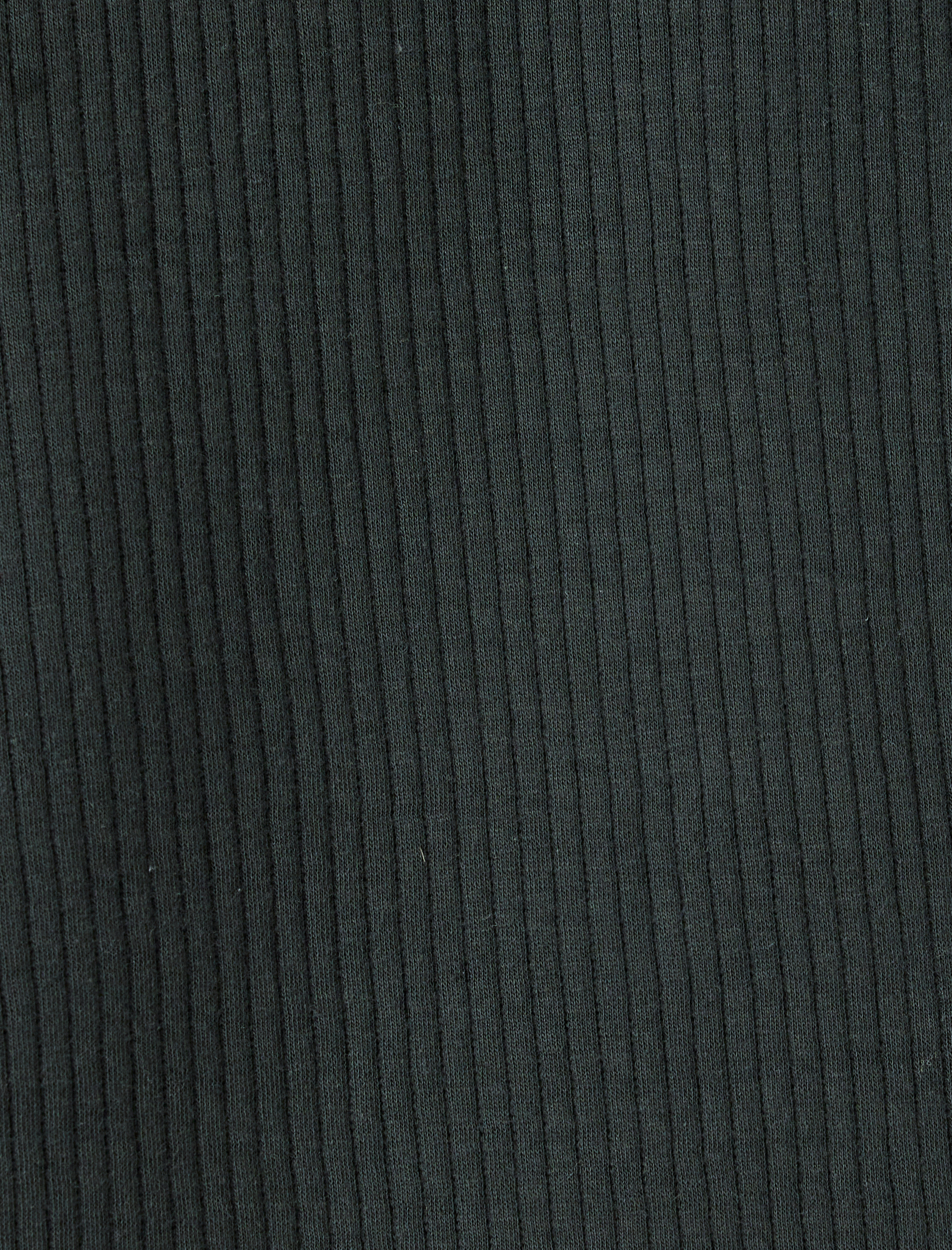 Uzun Kollu Pamuk Karışımlı Dokulu Basic Bisiklet Yaka Sweatshirt