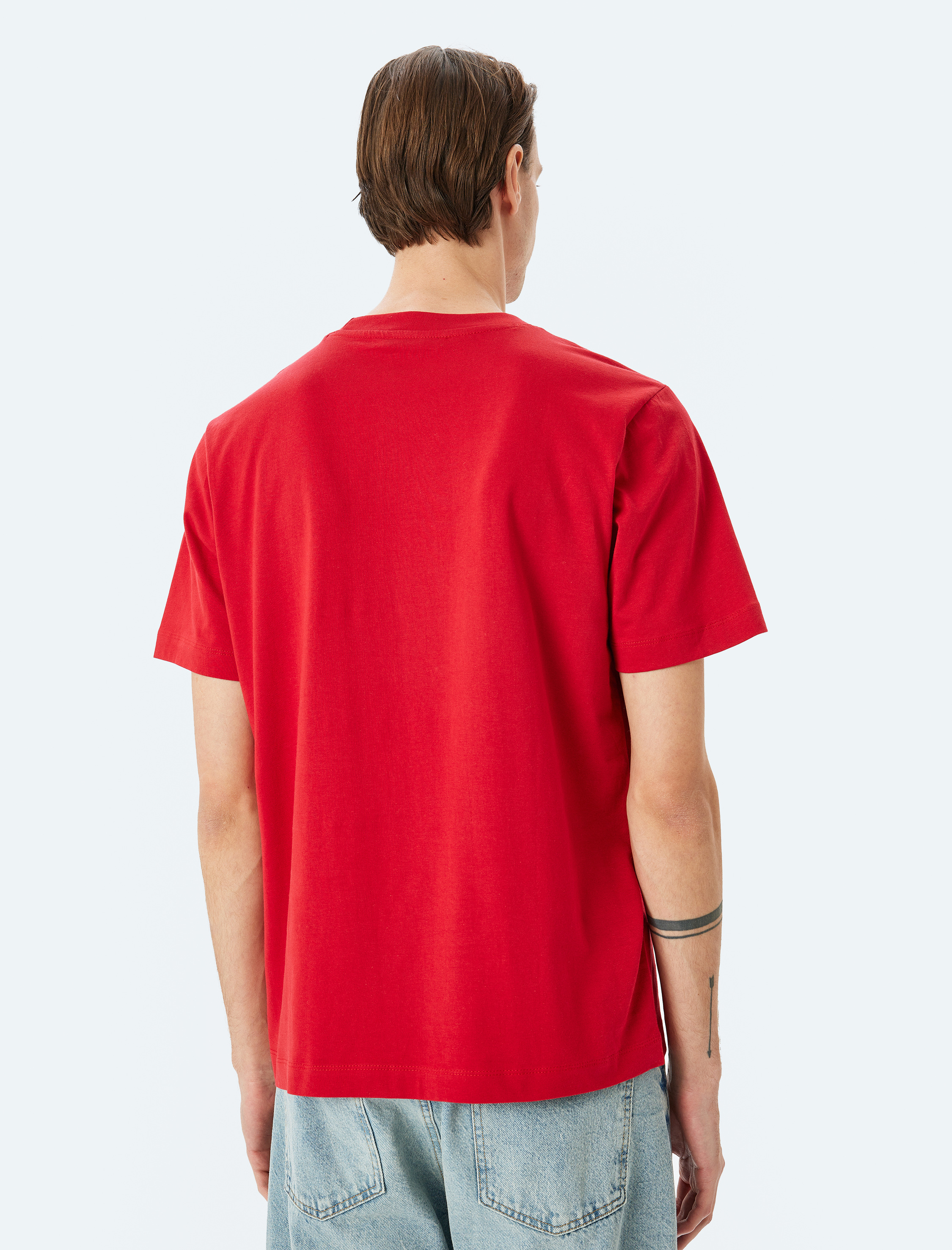   Pamuklu Bisiklet Yaka Regular Fit Kısa Kollu Basic Tişört