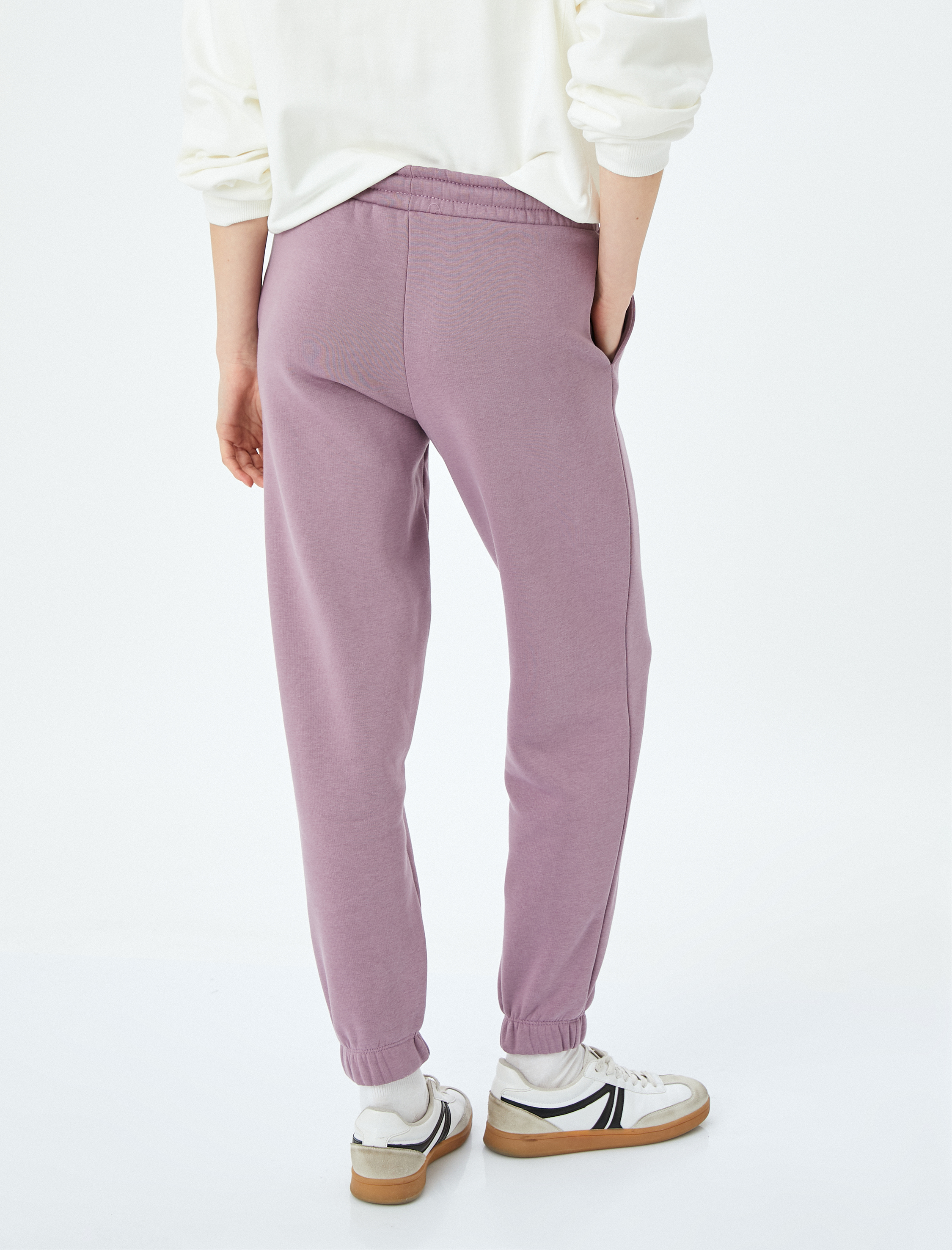   Şardonlu Yüksek Bel Bağcıklı Cepli Jogger Eşofman Altı