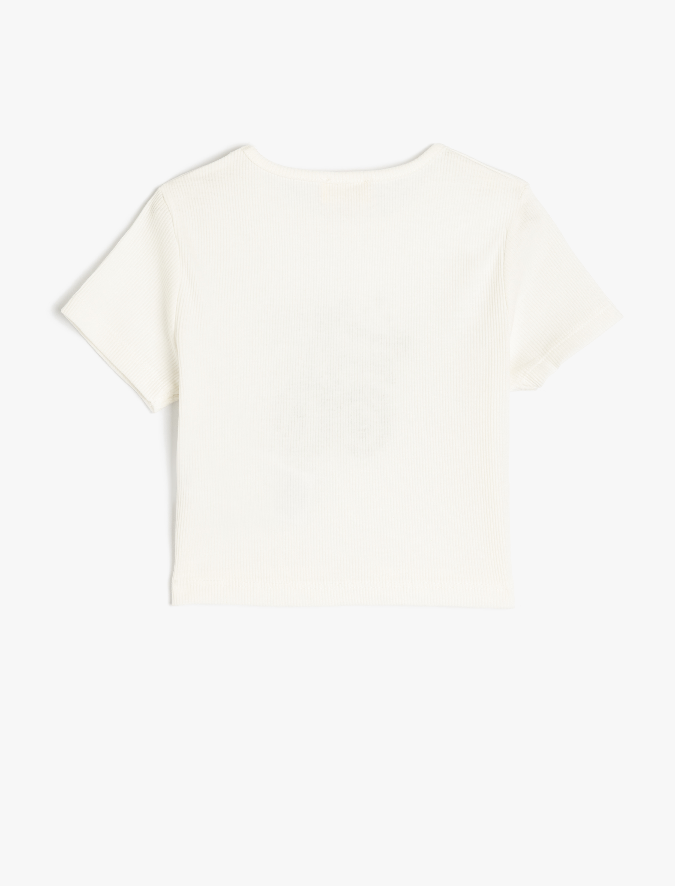  Kız Çocuk Kiraz Baskılı Bisiklet Yaka Kısa Kollu Pamuklu Tişört