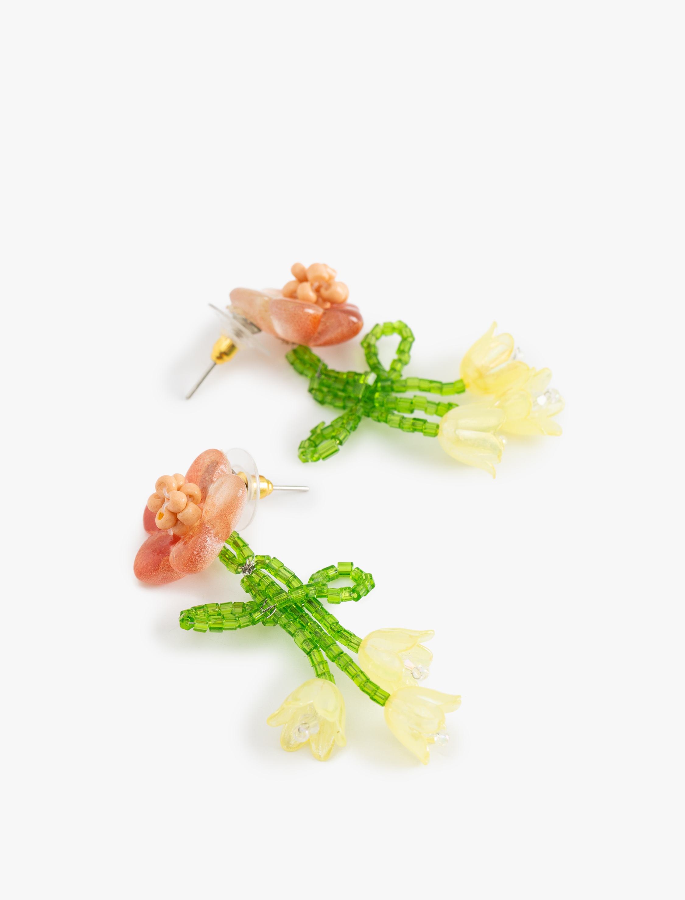  Kadın Çok Renkli Sallantılı Çiçek Küpe