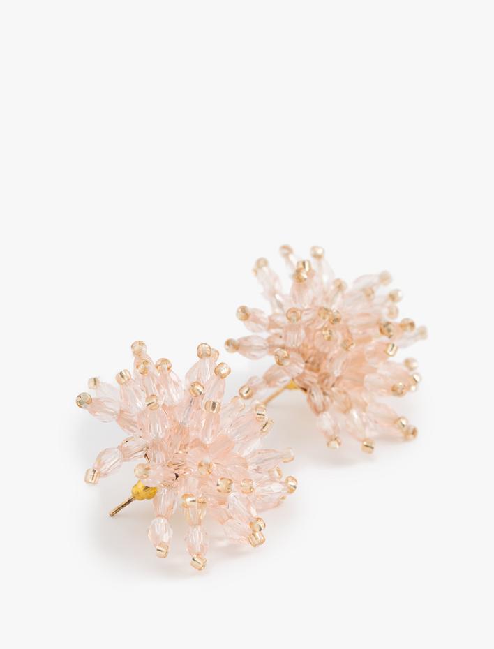 Kadın Boncuklu Çiçek Küpe