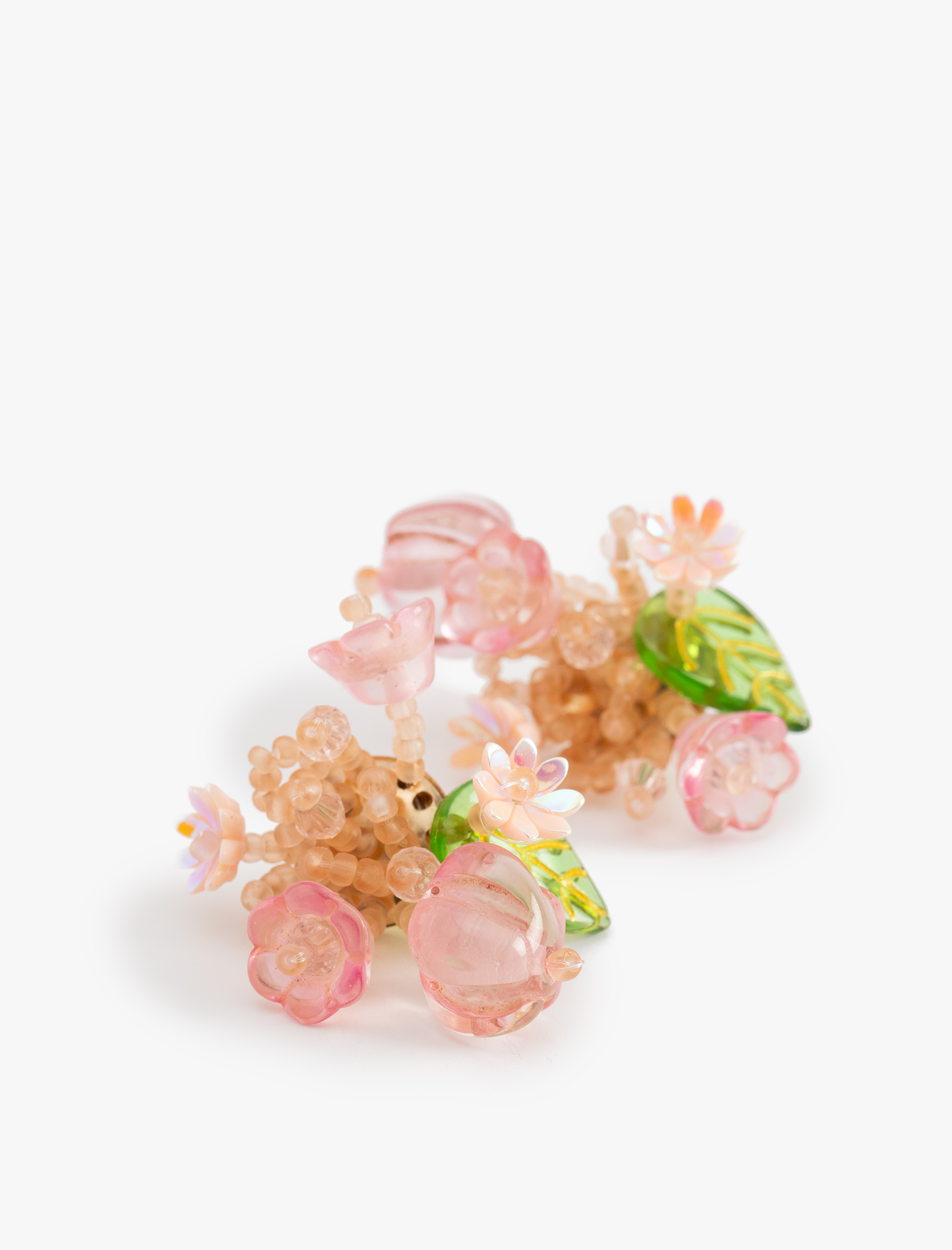  Kadın Boncuklu Çok Renkli Çiçekli Küpe