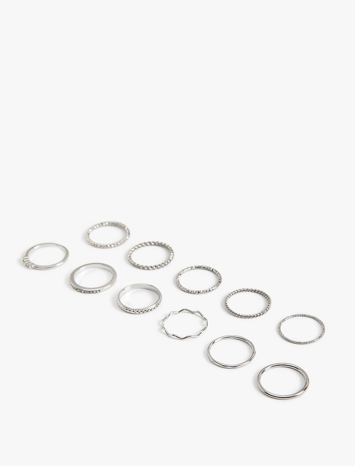 Kadın Eklem Yüzük Seti Çelik 11'li