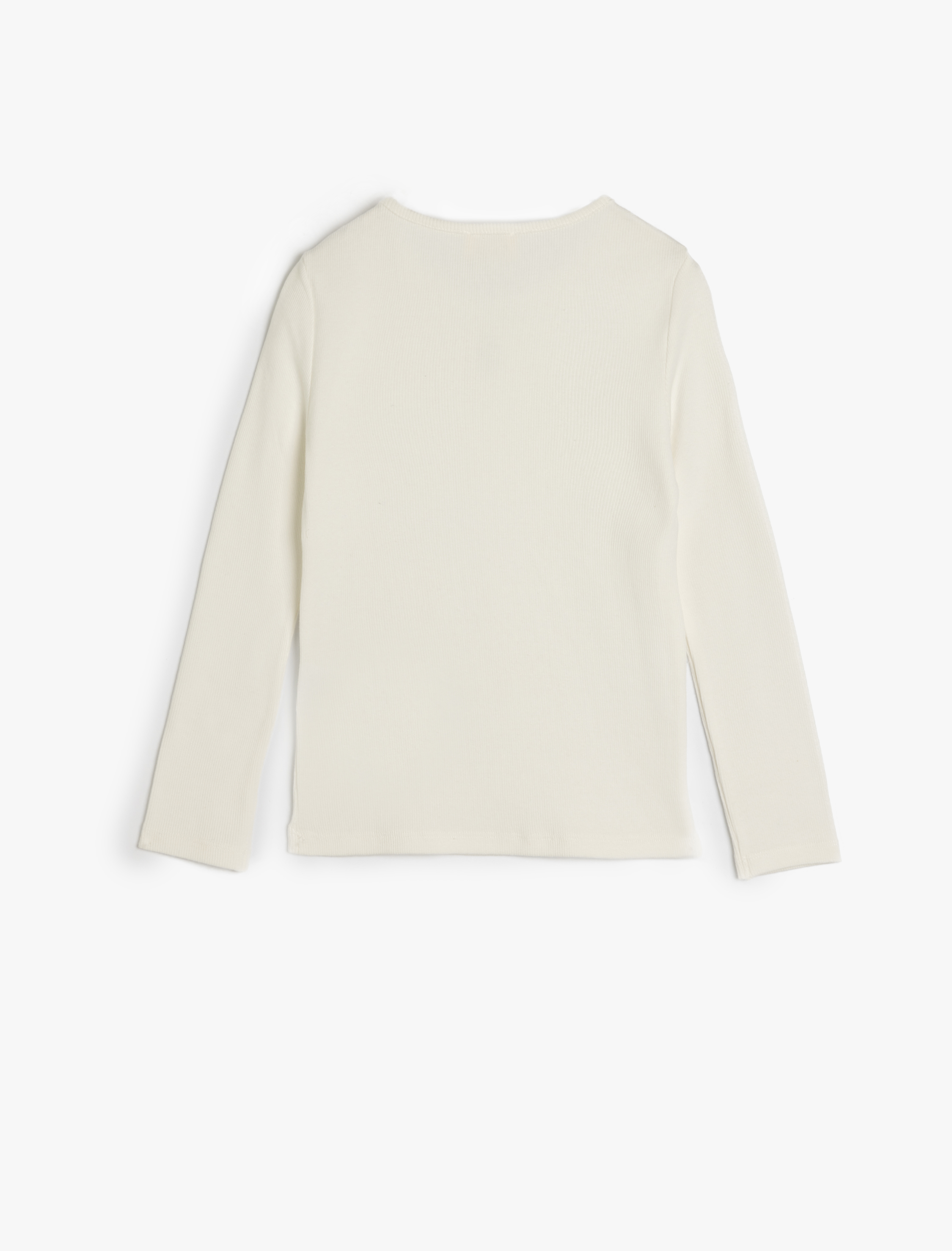  Kız Çocuk Fiyonklu Bisiklet Yaka Uzun Kollu Pamuklu Tişört