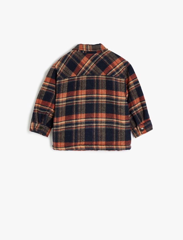 Erkek Bebek Uzun Kollu Cep Detaylı Oduncu Gömleği