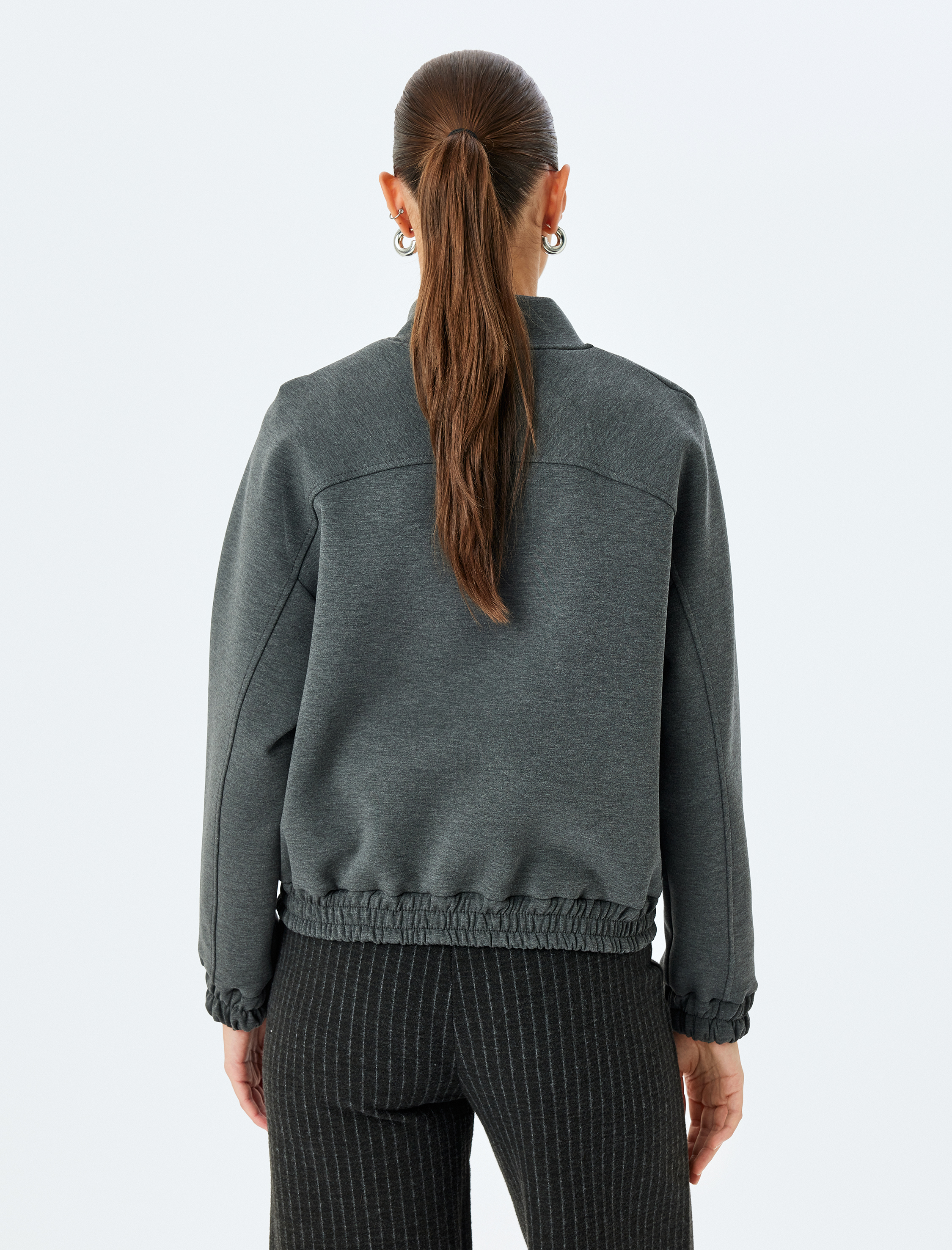 Koton X Şahika Ercümen - Fermuarlı Nervürlü Cepli Bomber Ceket