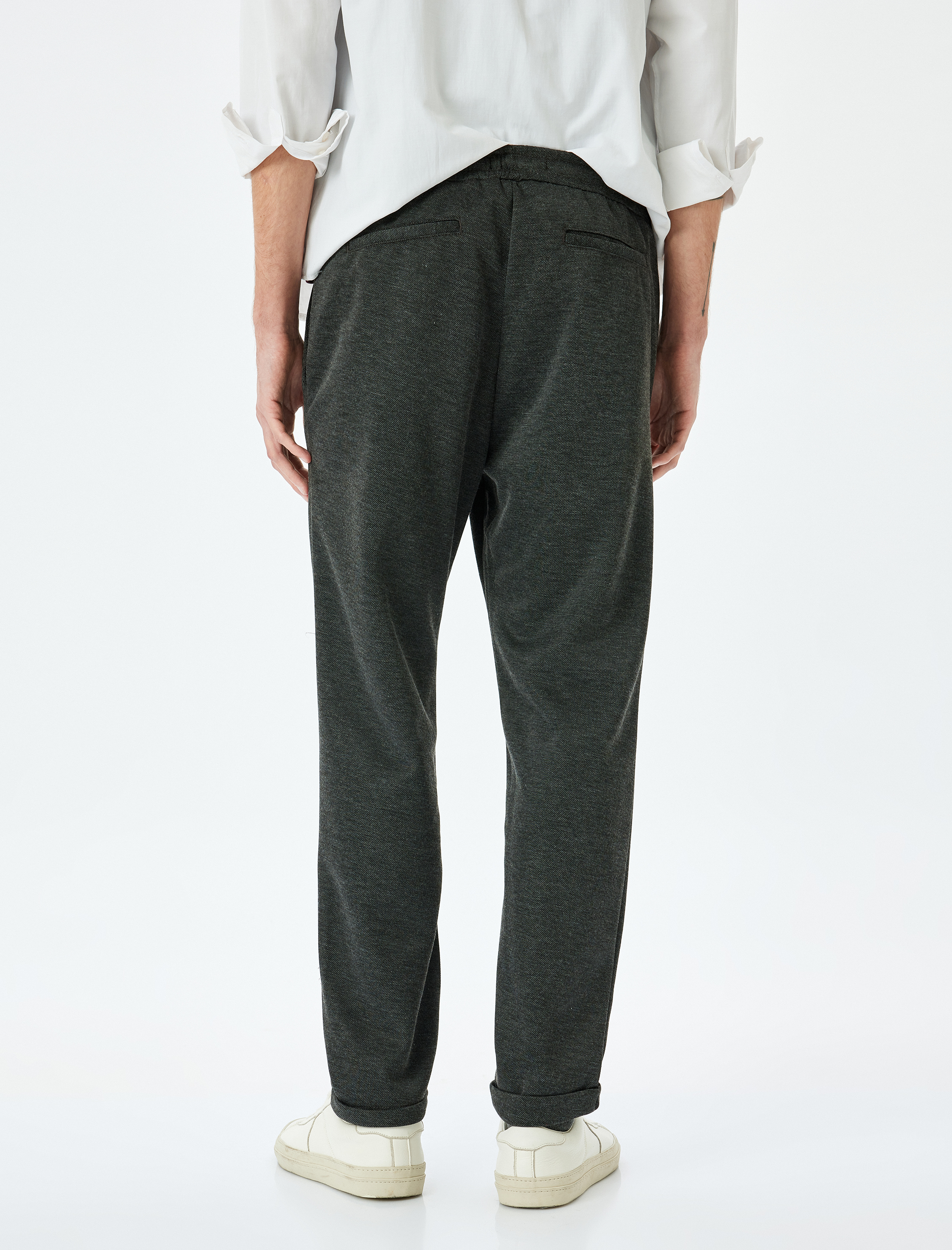 Normal Bel Slim Fit Viskon Karışımlı Beli Bağcıklı Eşofman Pantolon