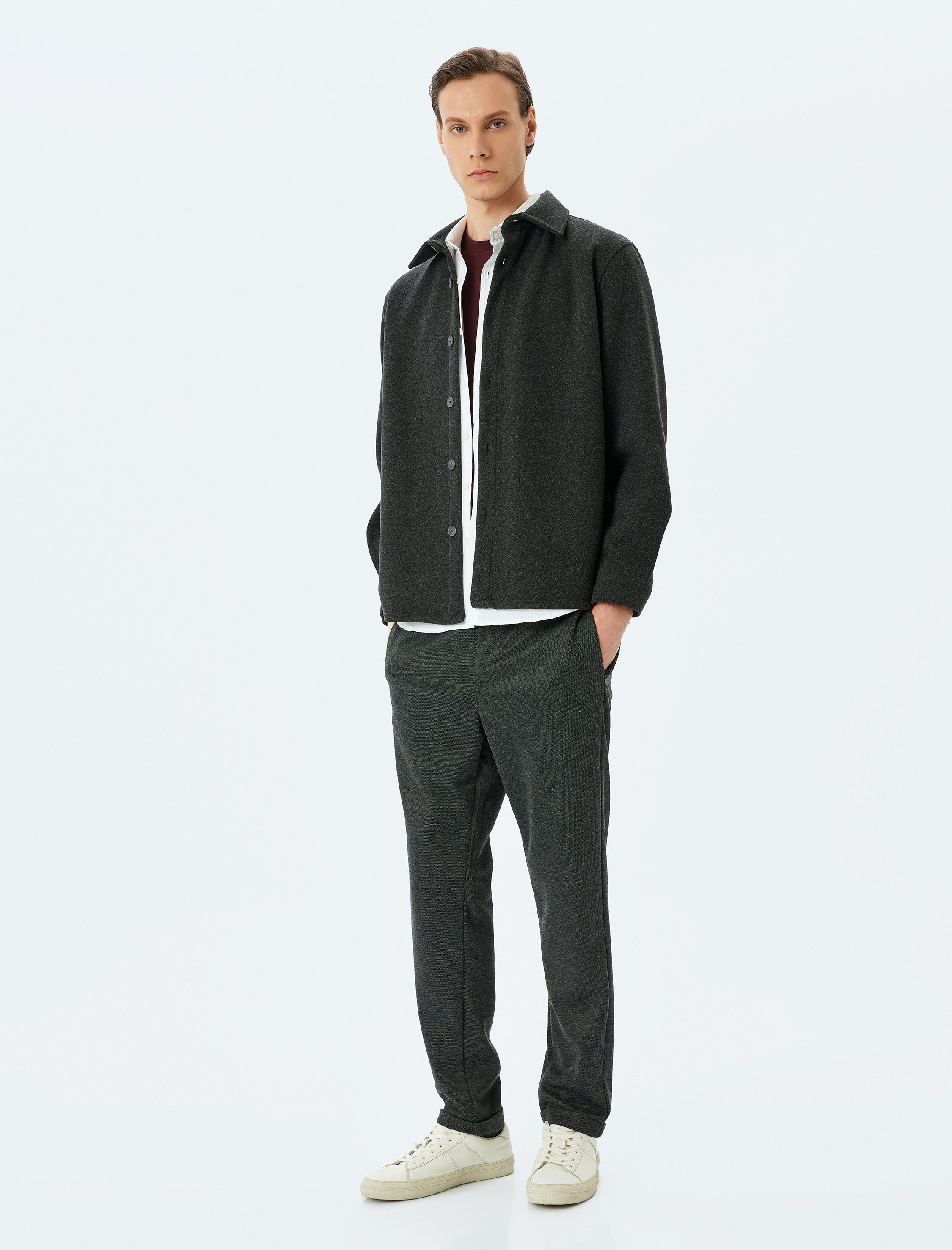 Normal Bel Slim Fit Viskon Karışımlı Beli Bağcıklı Eşofman Pantolon