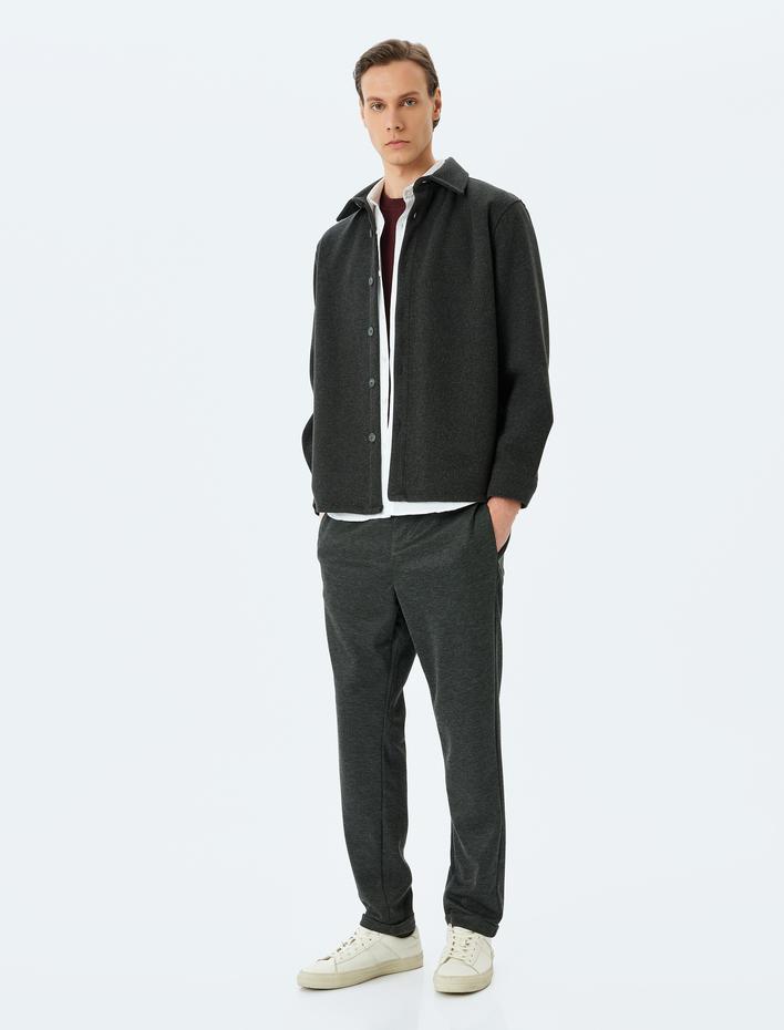  Normal Bel Slim Fit Viskon Karışımlı Beli Bağcıklı Eşofman Pantolon