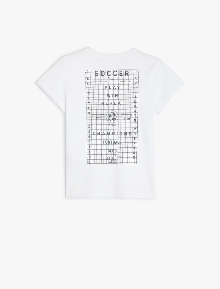 Erkek Çocuk Baskı Detaylı Kısa Kollu Bisiklet Yaka Pamuklu Tişört