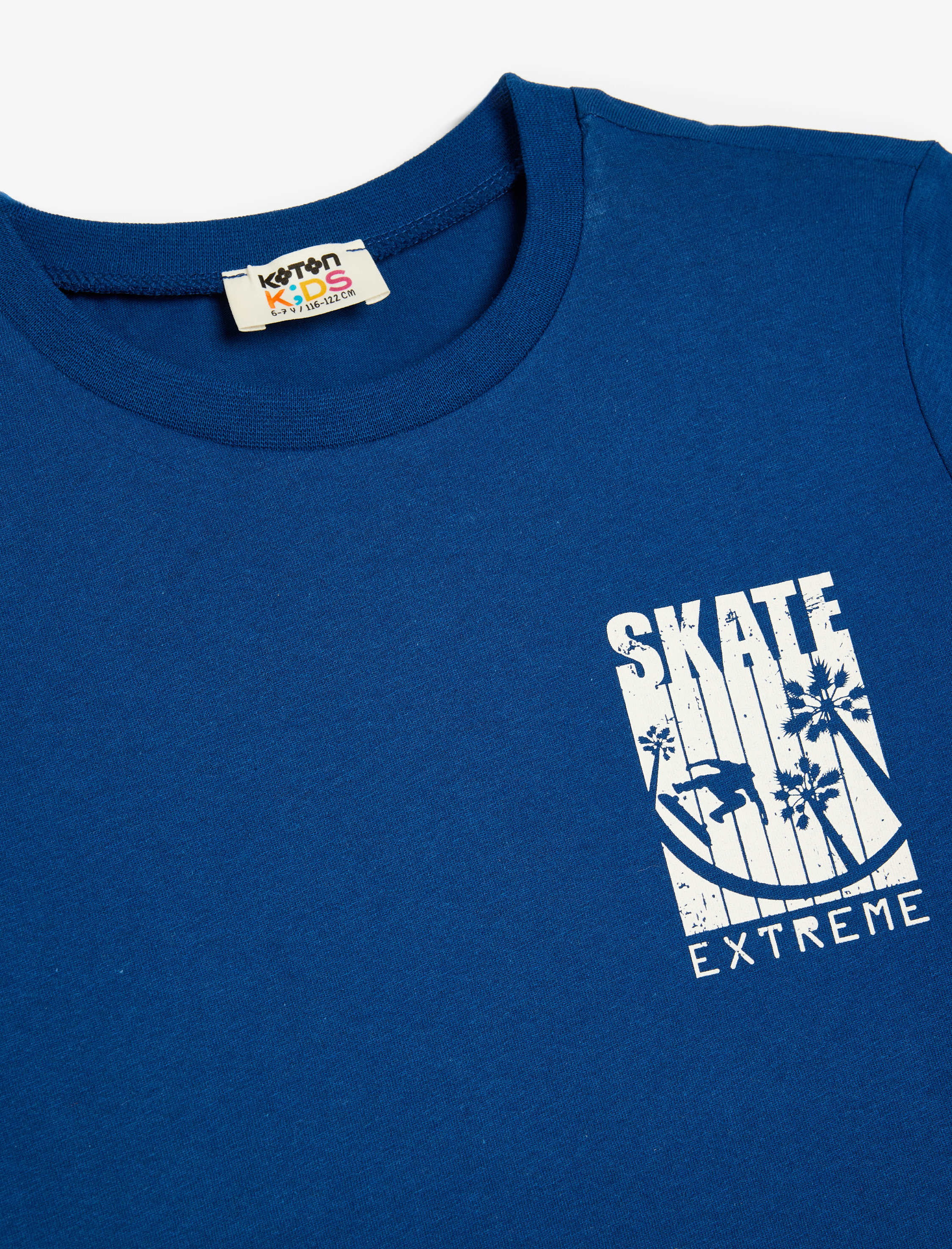 Erkek Çocuk Kaykay Temalı Bisiklet Yaka Kısa Kollu Pamuklu Tişört