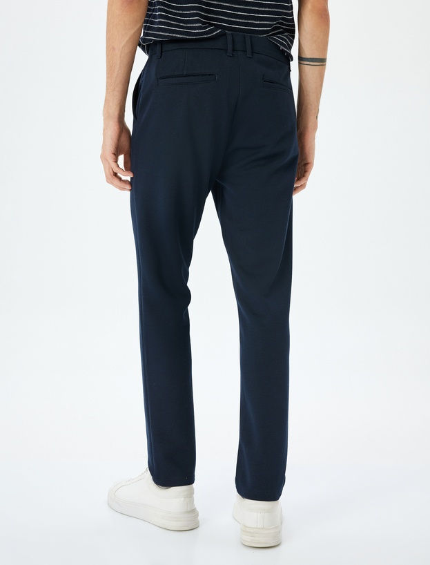 Slim Fit Normal Bel Viskon Karışımlı Chino Pantolon_3