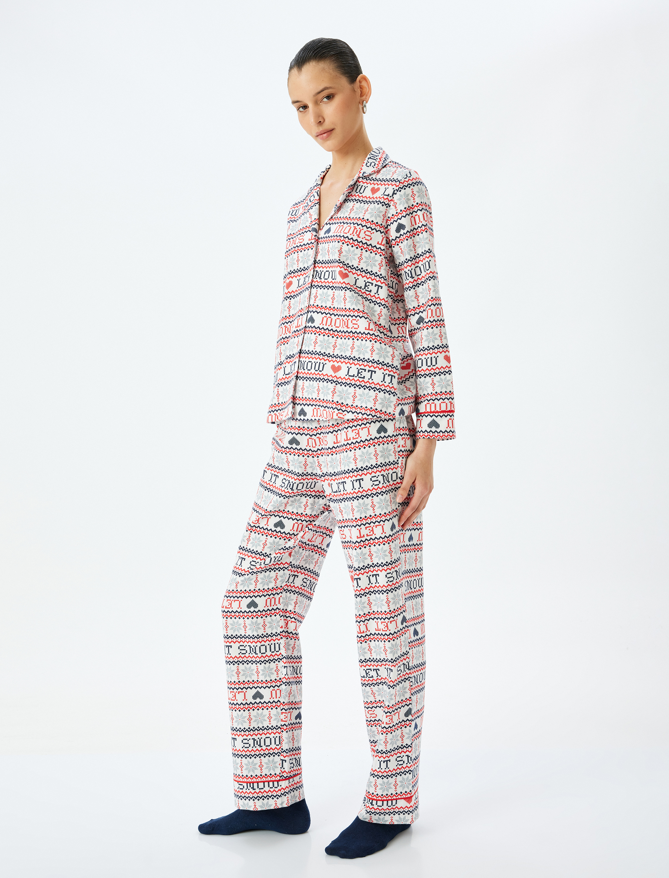   Yılbaşı Temalı Pamuklu Pijama Altı